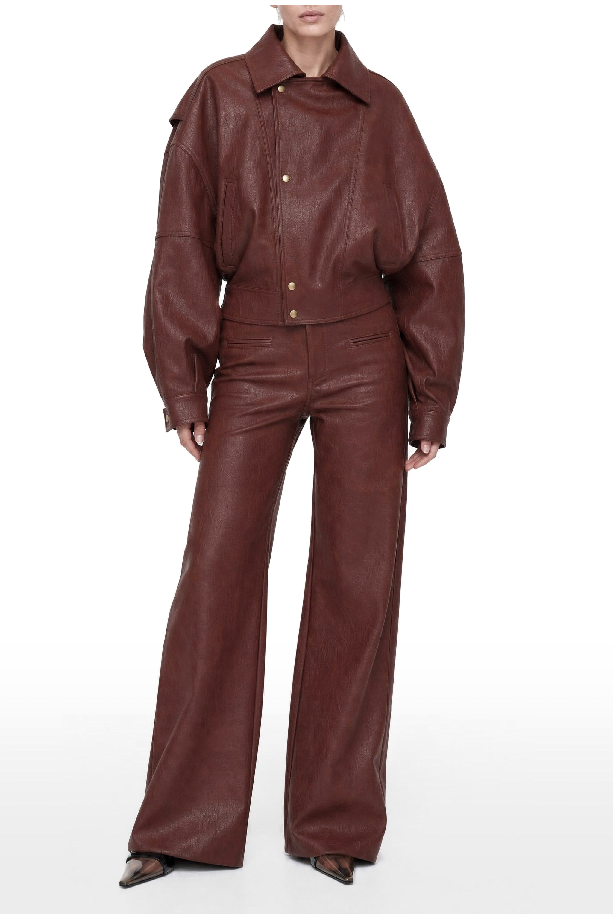Cropped Oversize Jacket with Collar