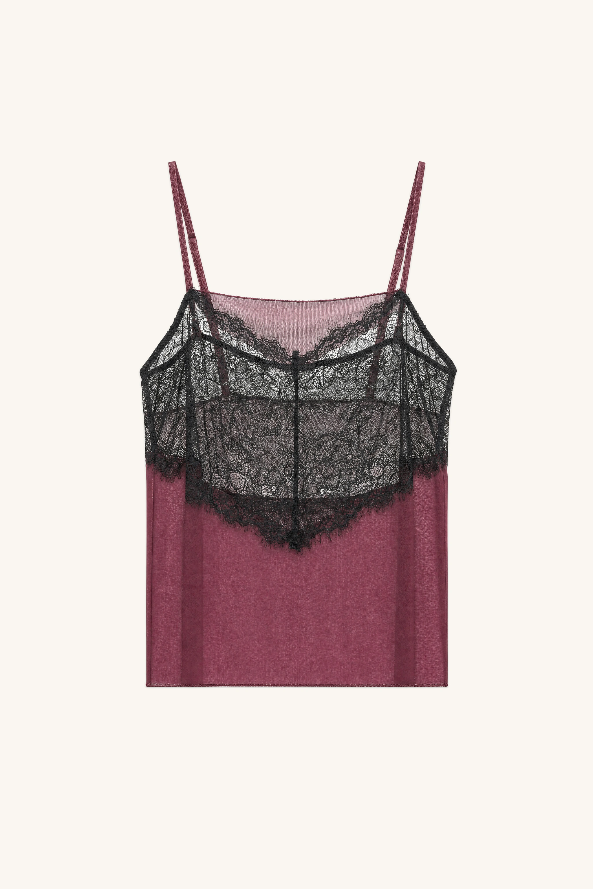 Lace Top with Deep Neckline