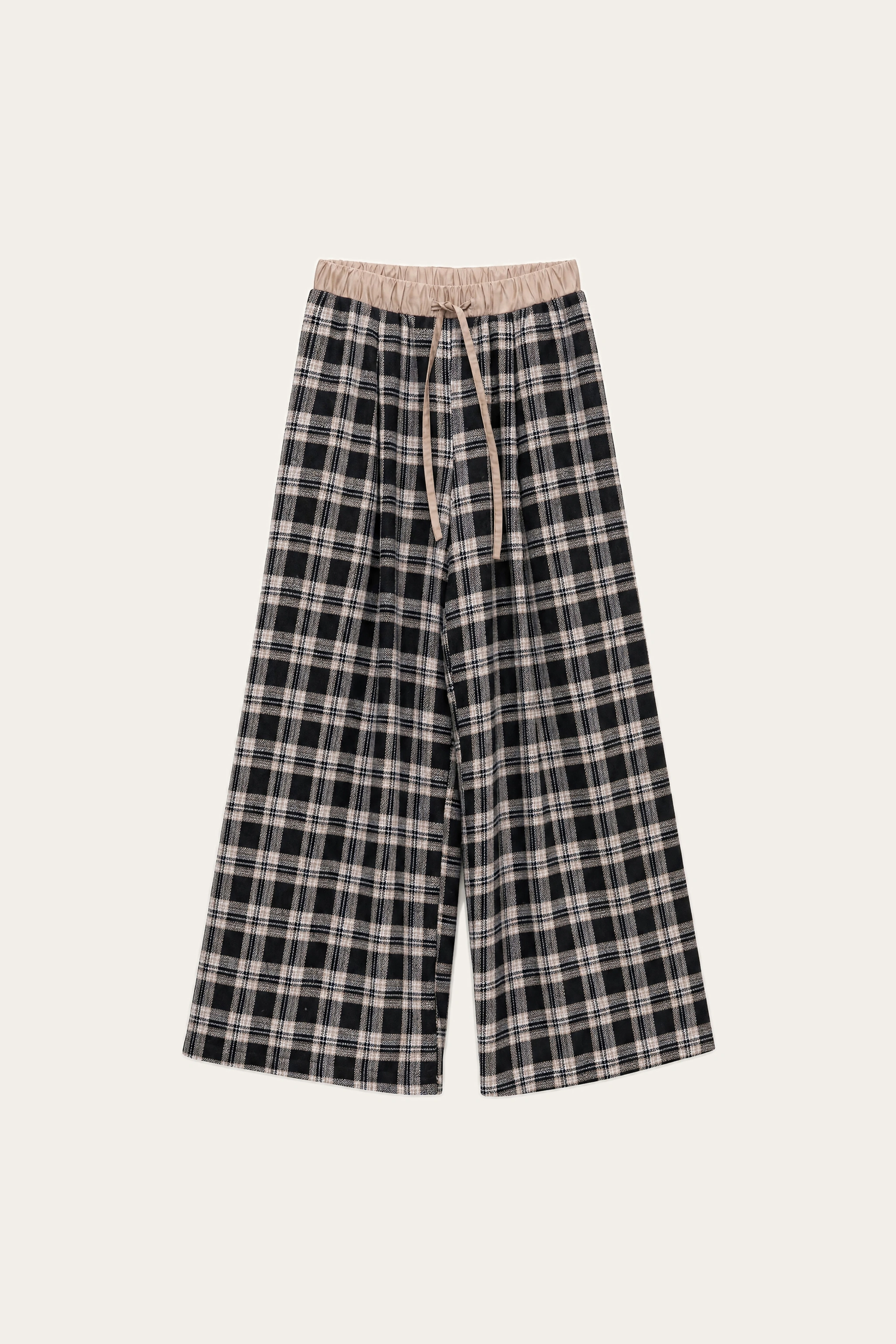 Wide Checked Trousers