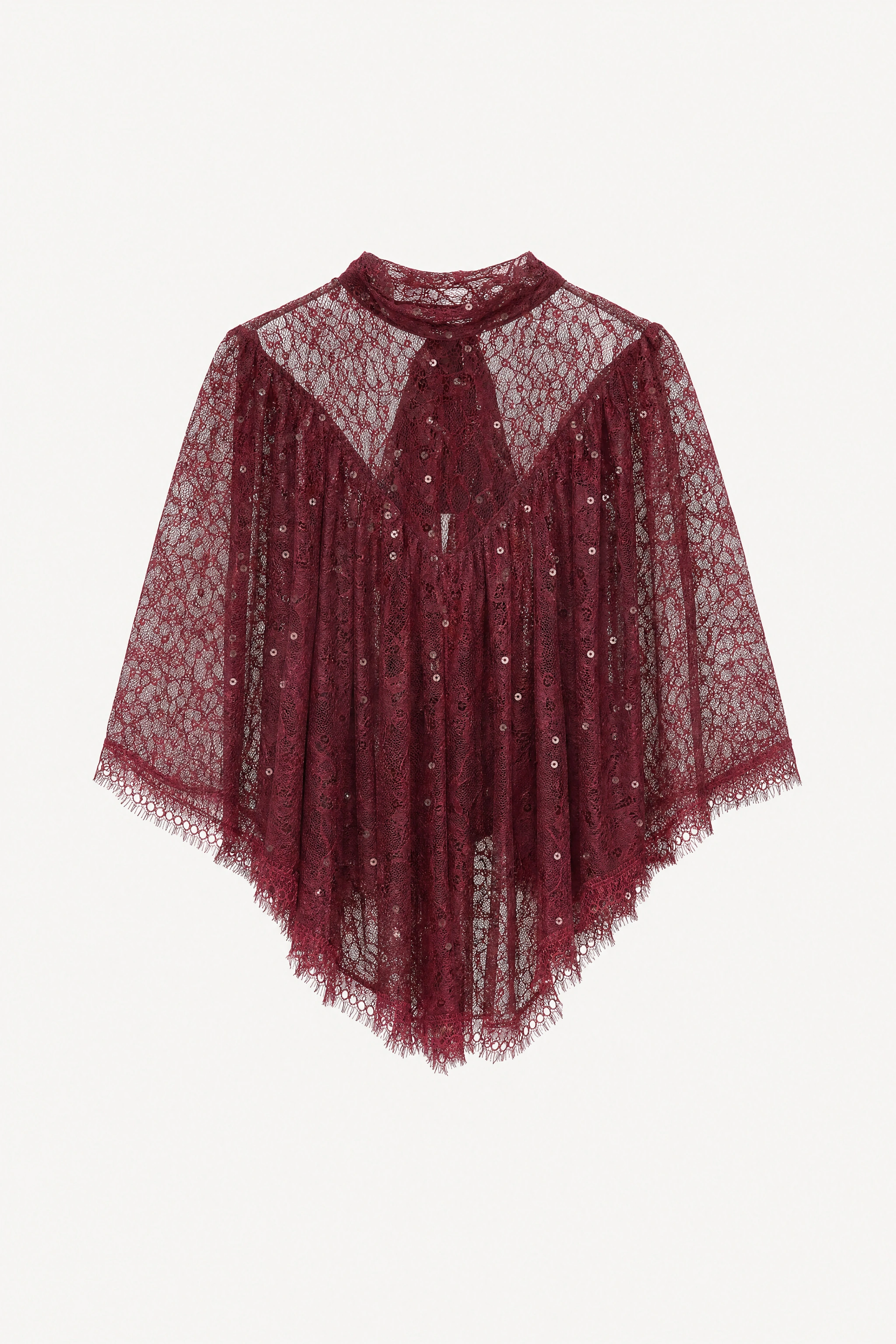 Lace Tie-Neck Blouse