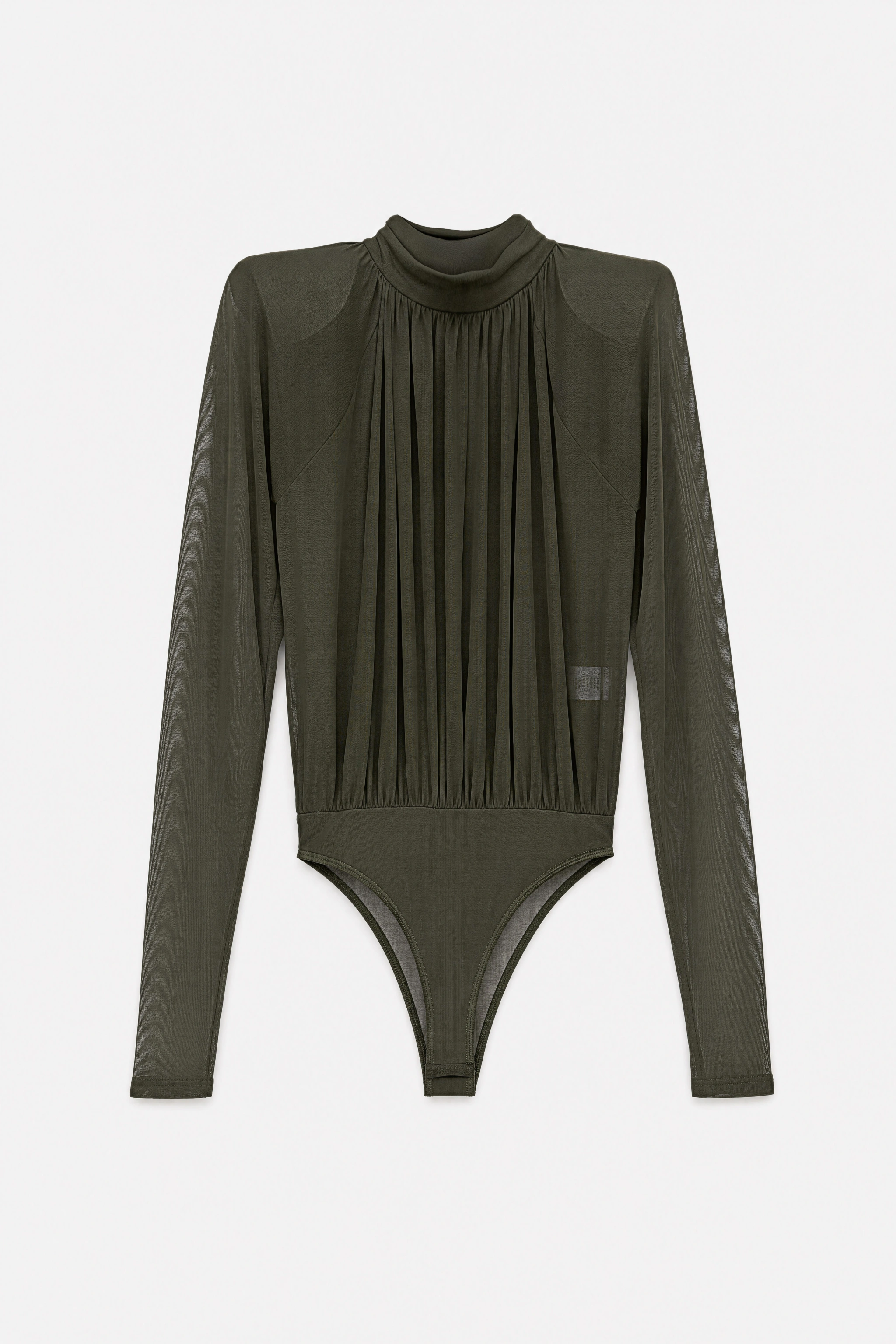 Draped Mock-Neck Bodysuit