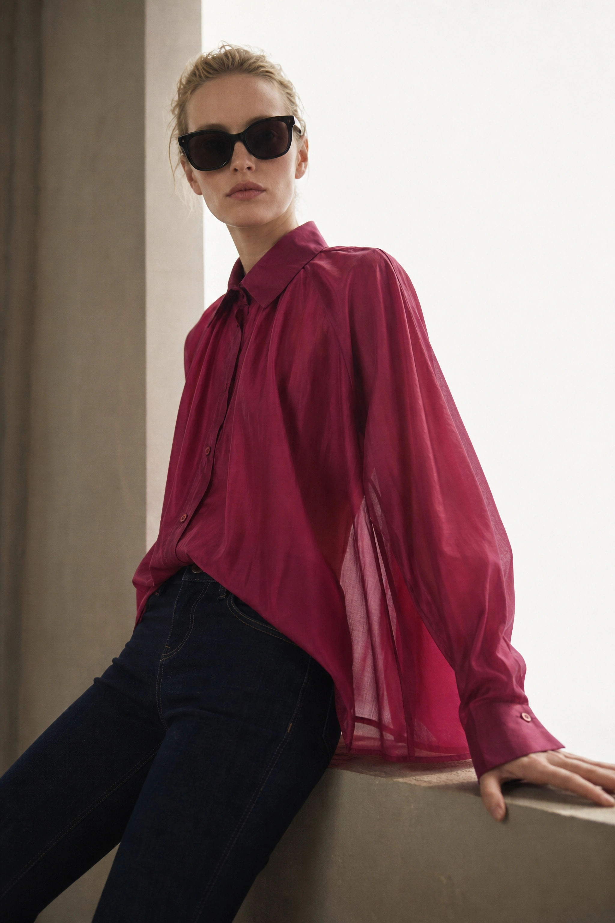 Satin Collar Shirt