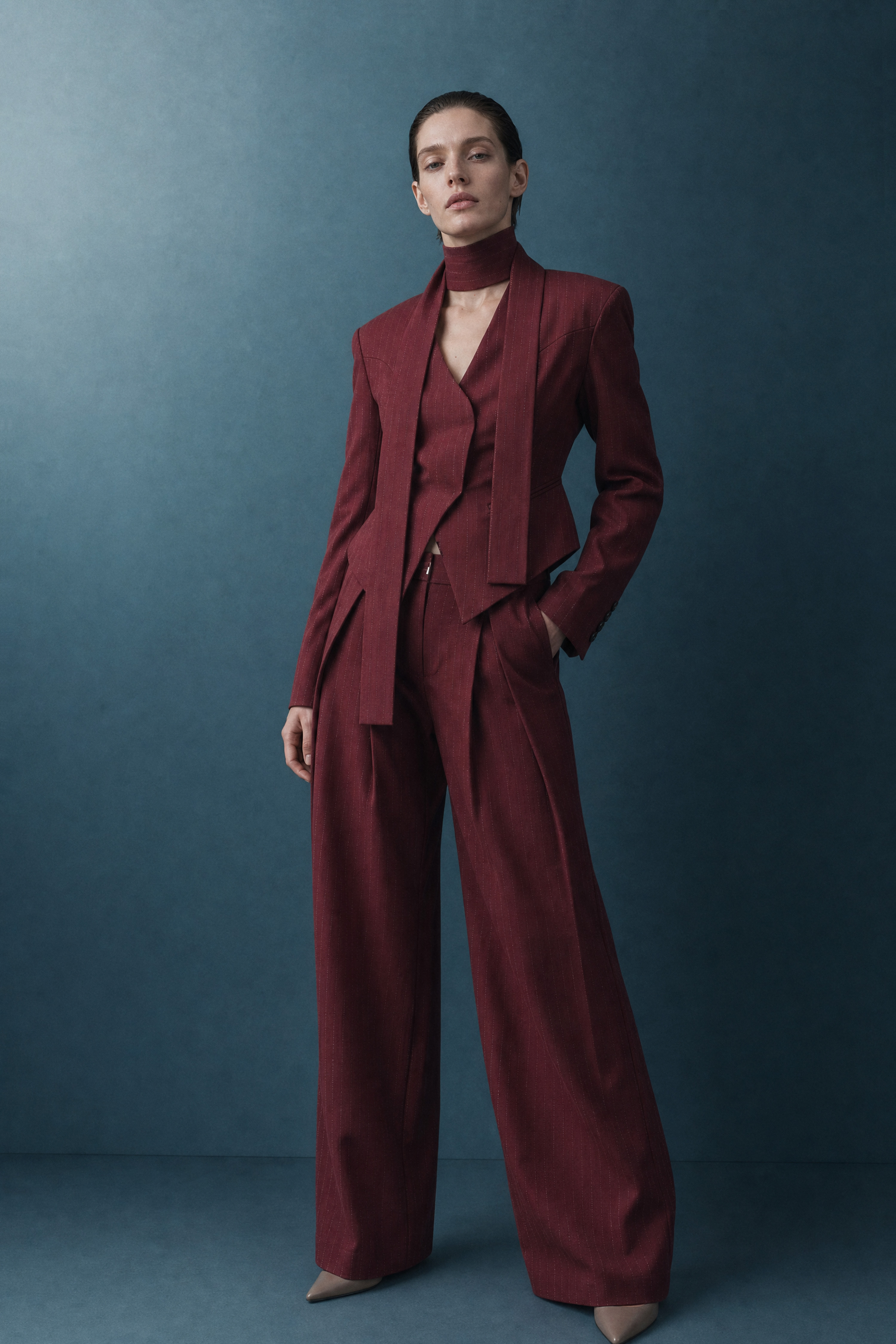 Tailored Tie-Waist Blazer