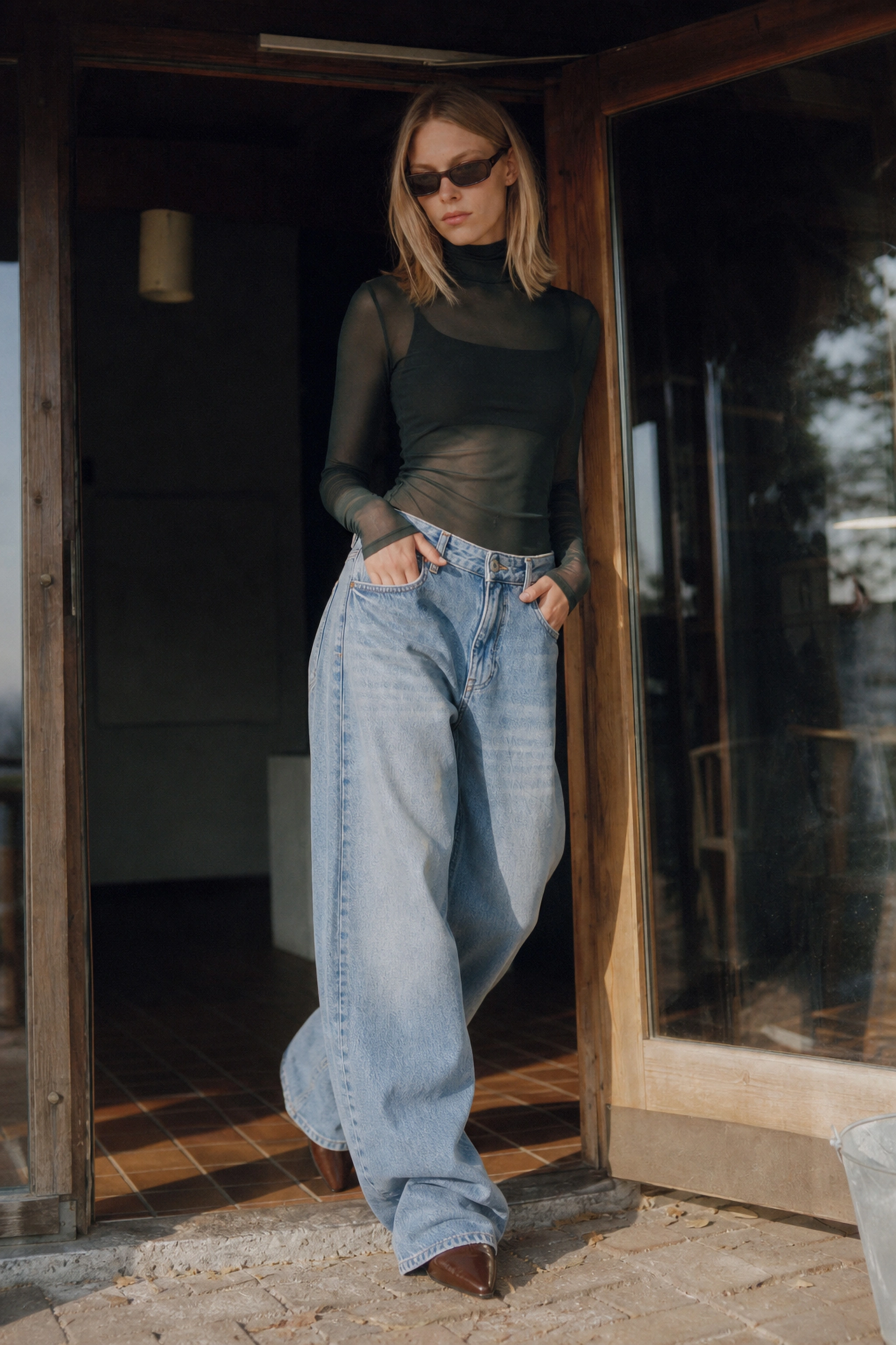 Slim-Fit Mock-Neck Top
