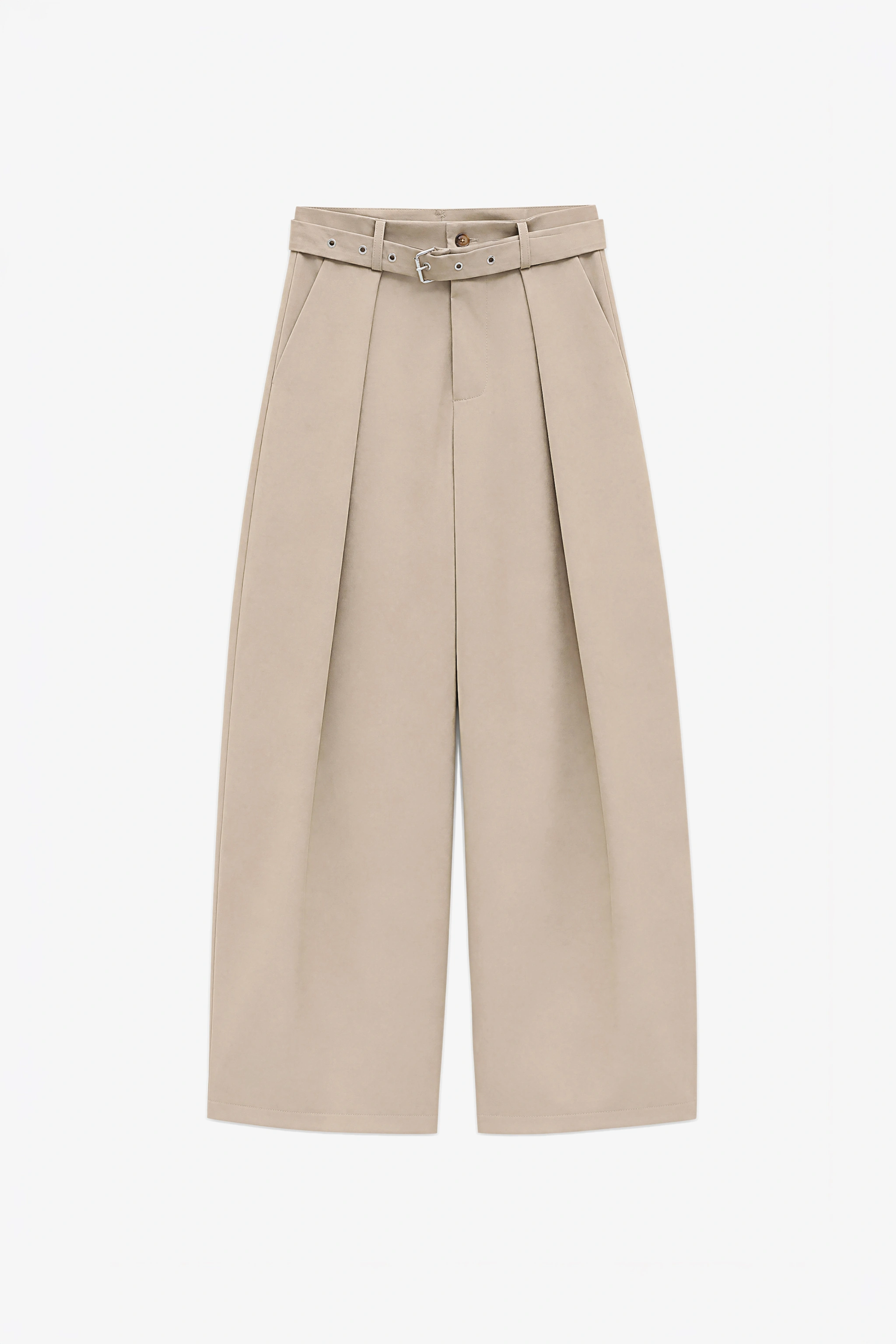Wide Trousers with Belt