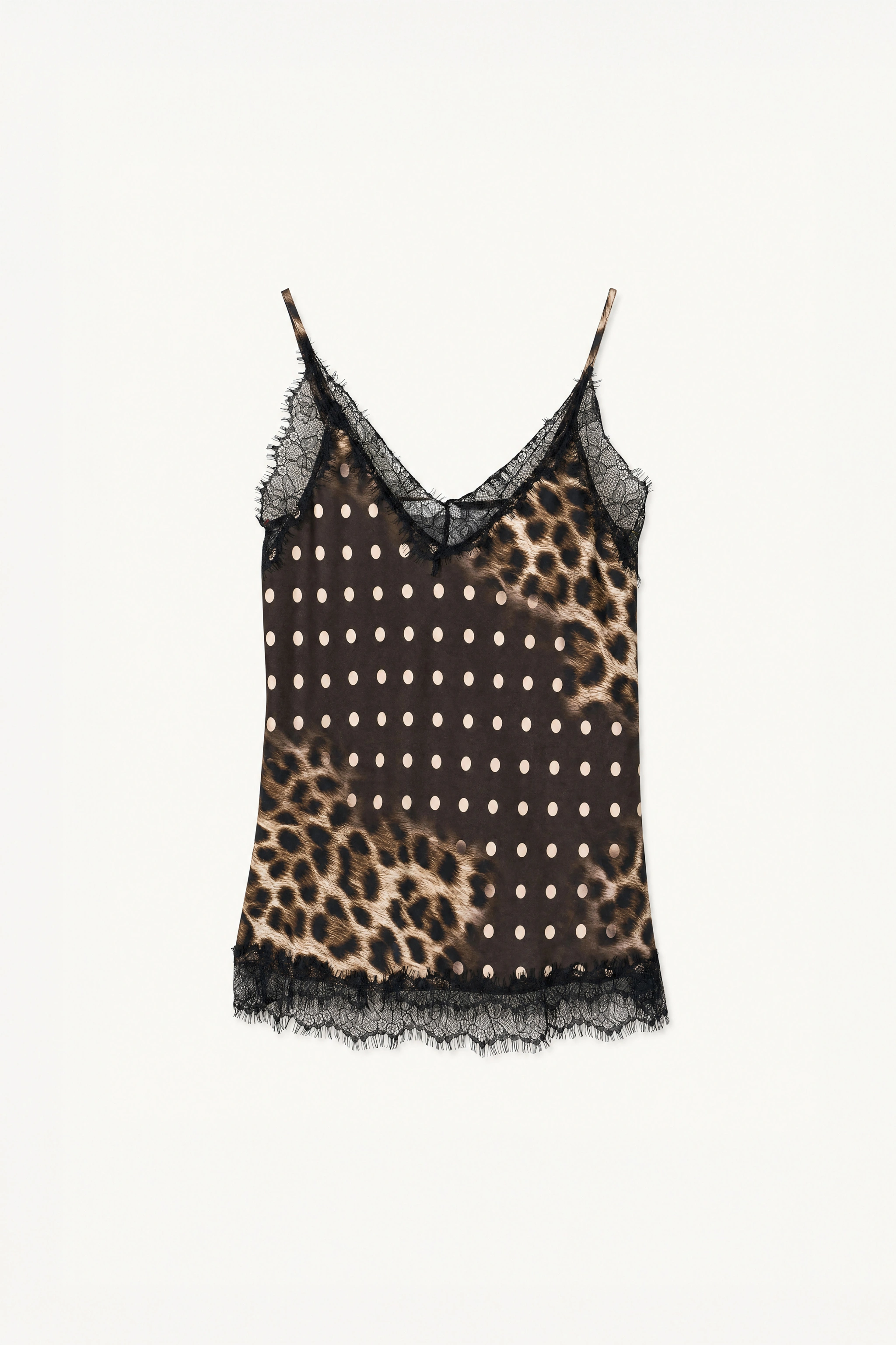 Satin Lace-Trim Cami