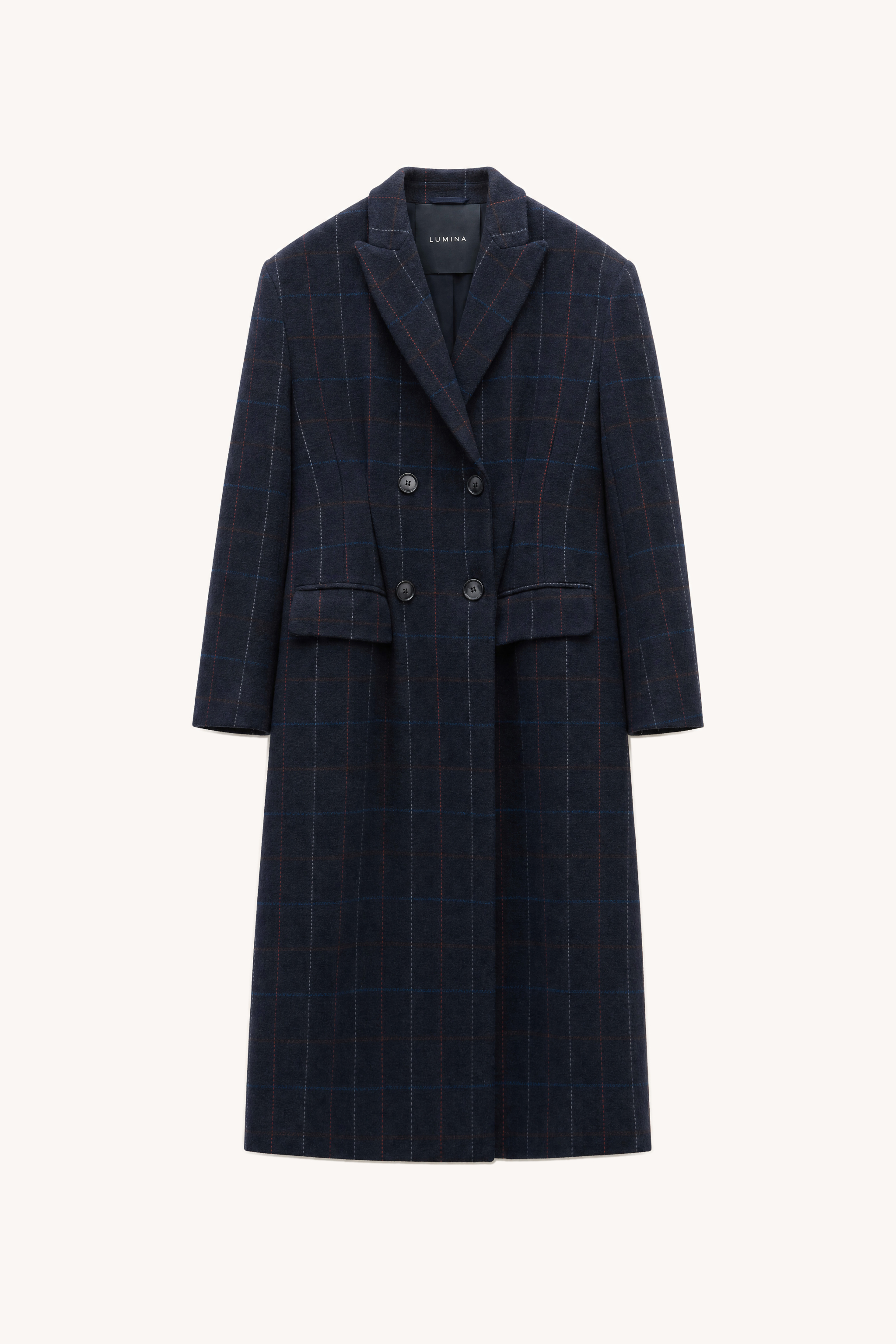 Checked Midi Coat