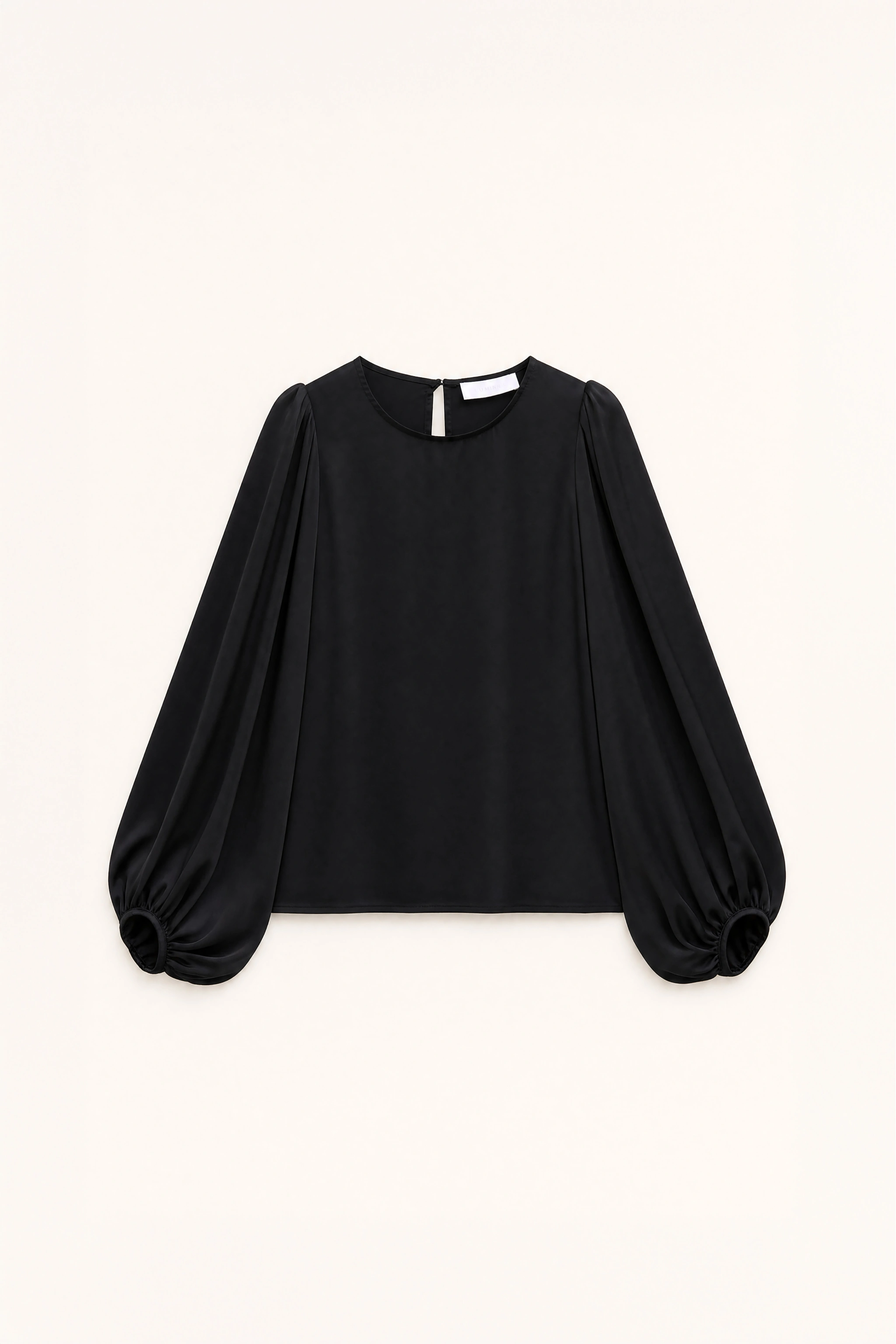 Satin Blouse with Balloon Sleeve