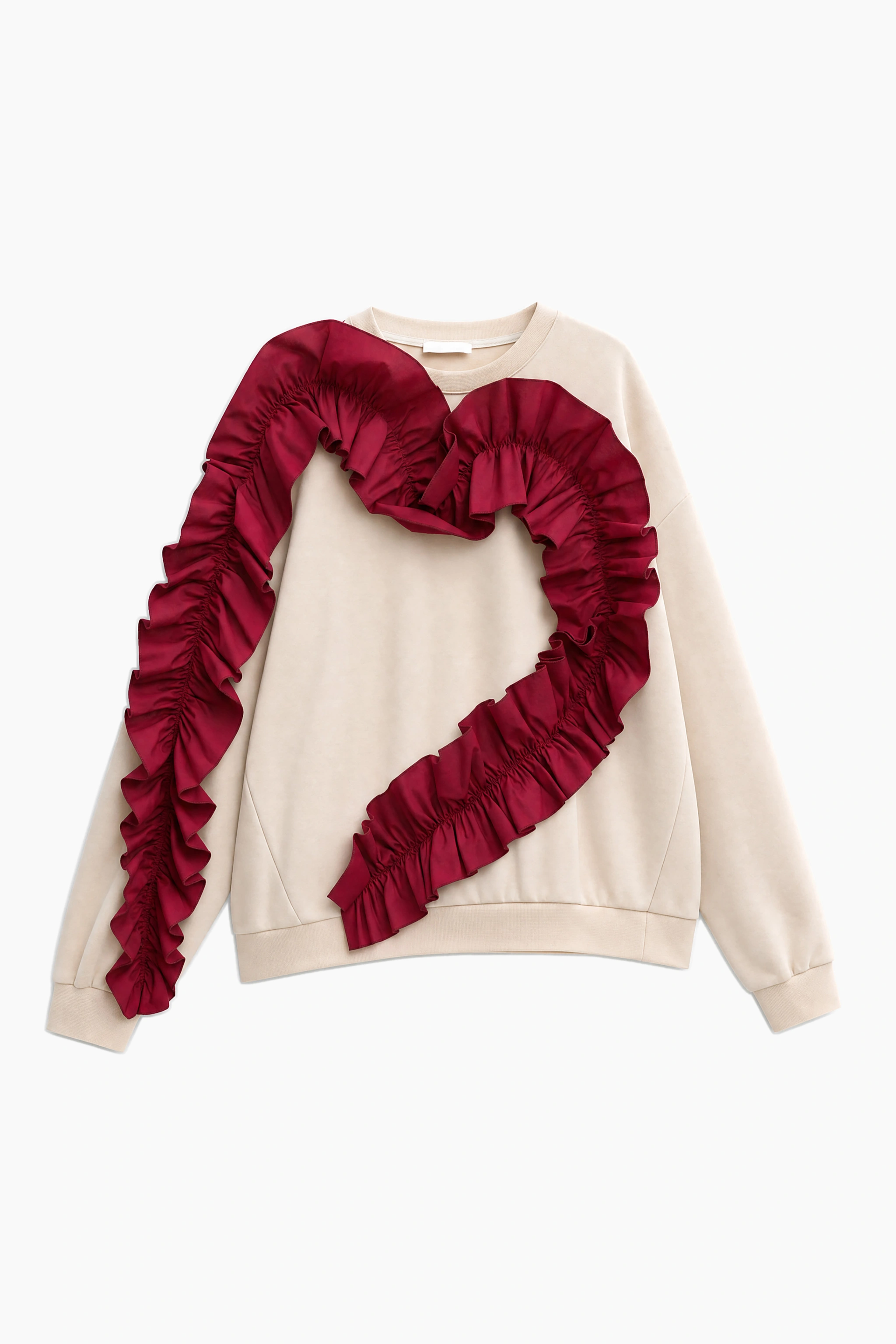 Heart Ruffle Sweatshirt