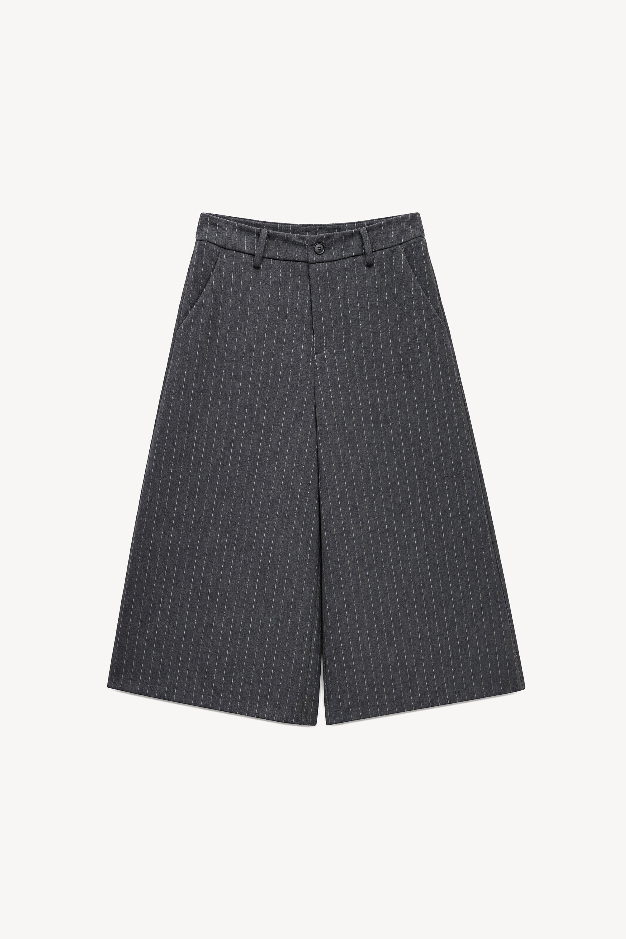 High‑Waist Belted Bermuda Shorts