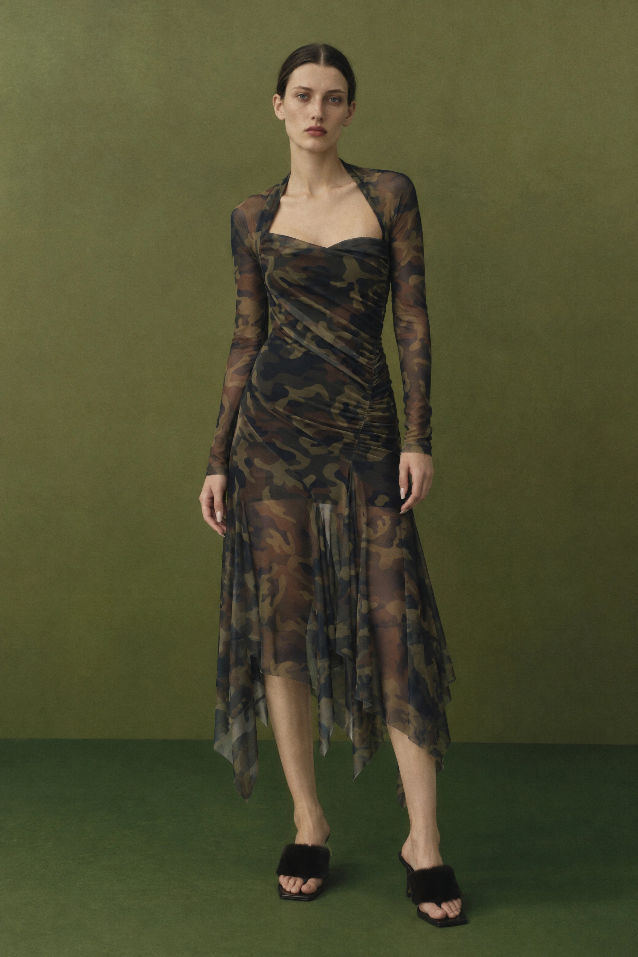 Maxi Dress "Water" in Camouflage