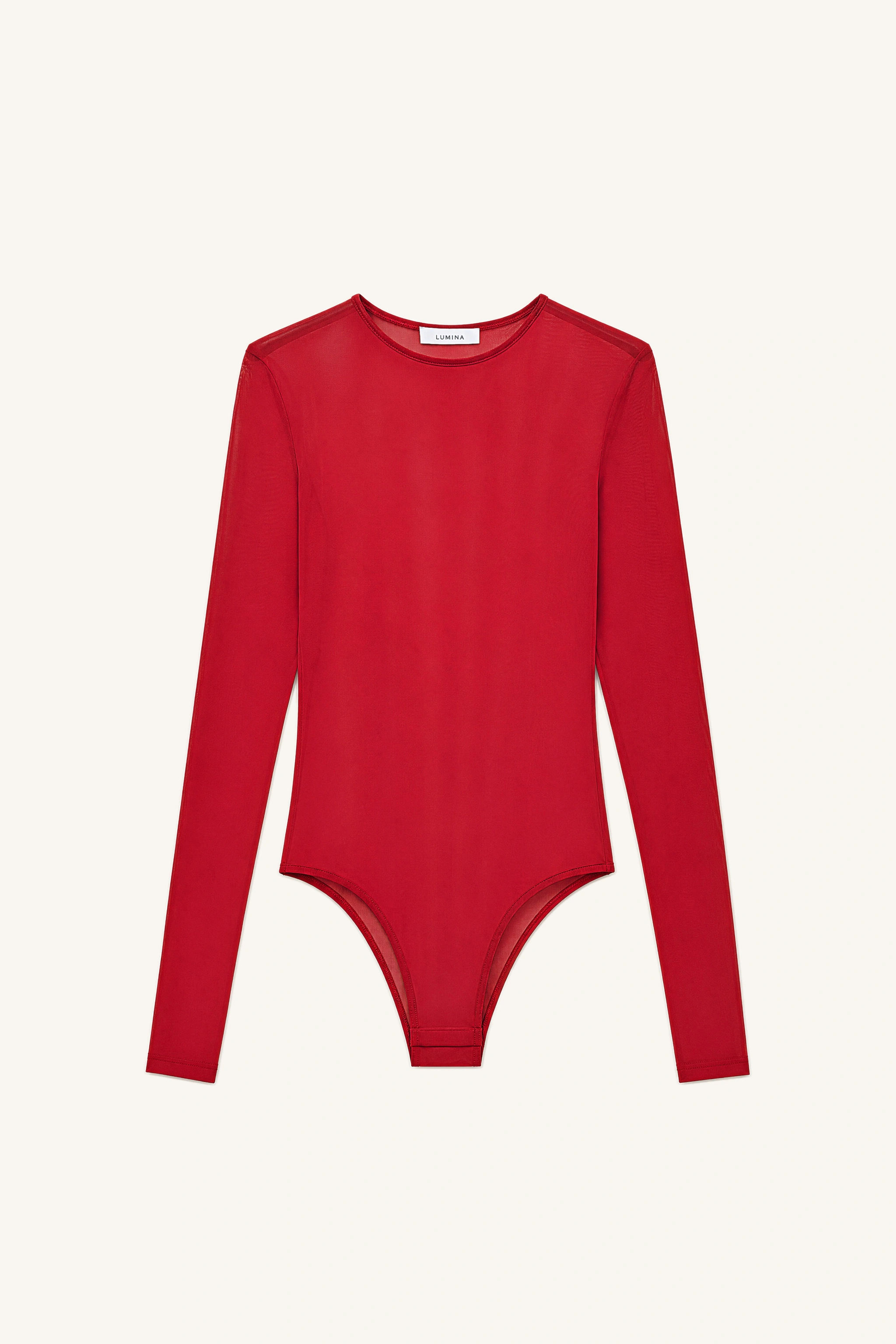 Fitted Long‑Sleeve Bodysuit with Round Neck