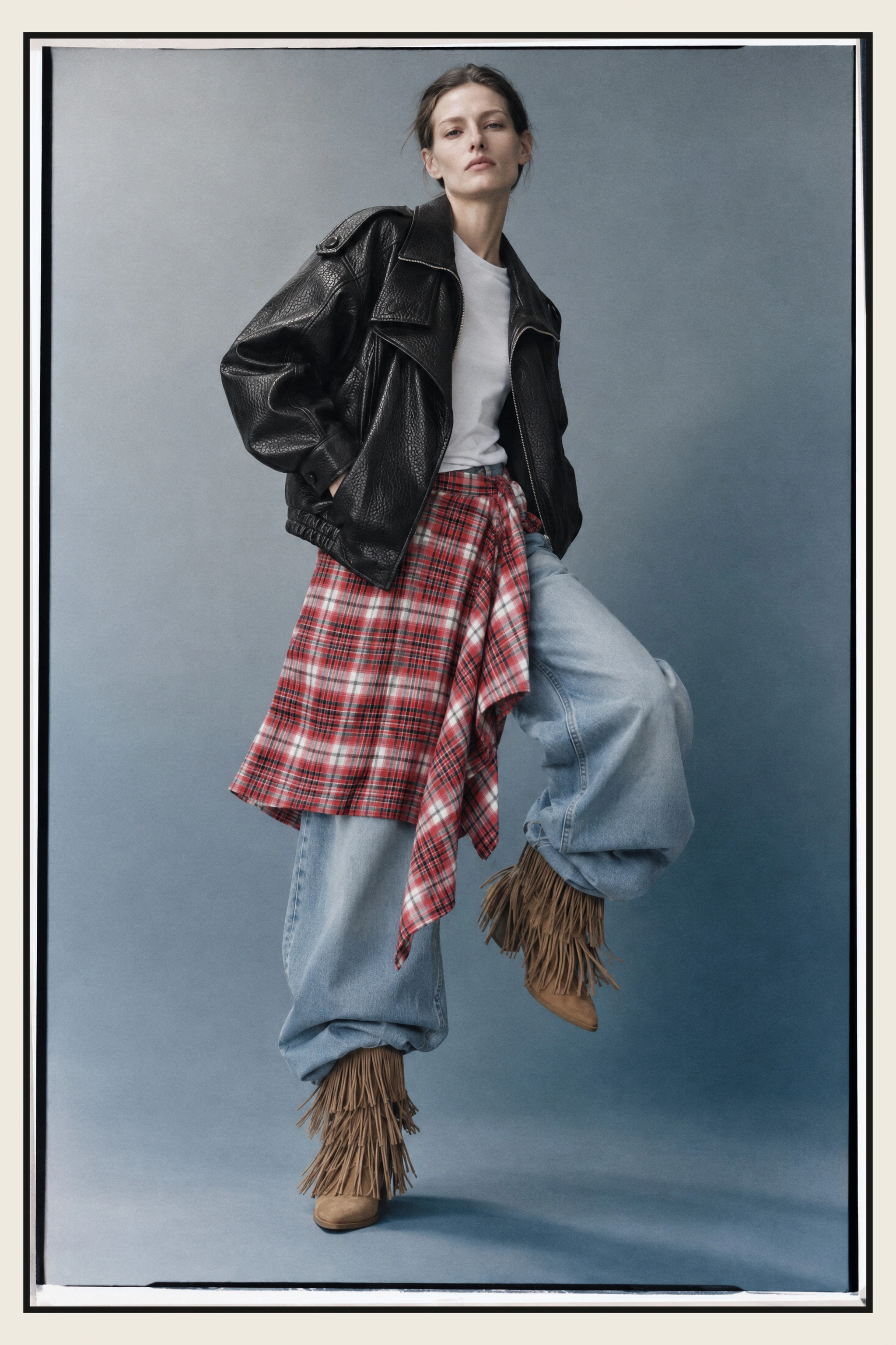 Midi Pareo Skirt in Check