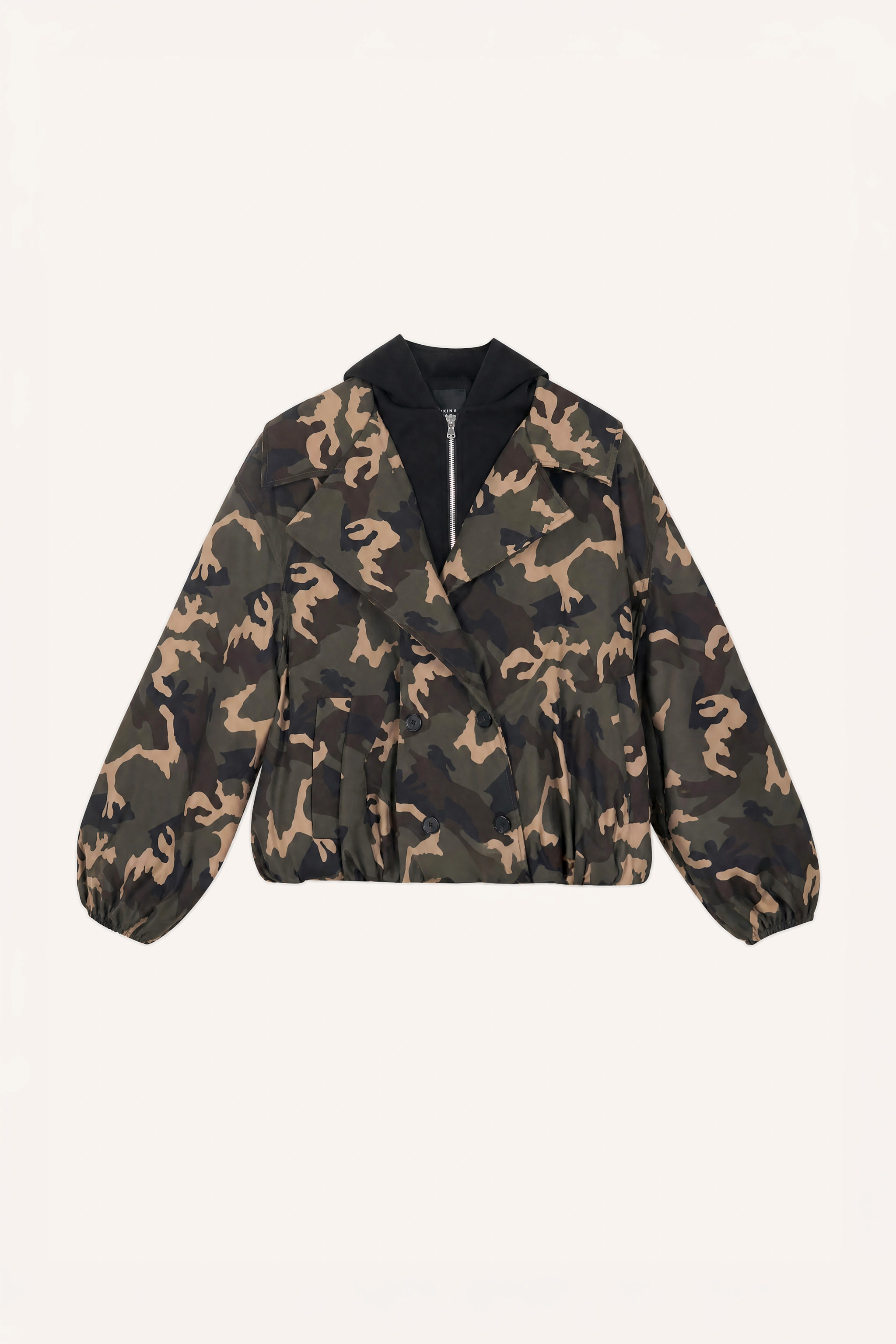 Short Hooded Camouflage Jacket