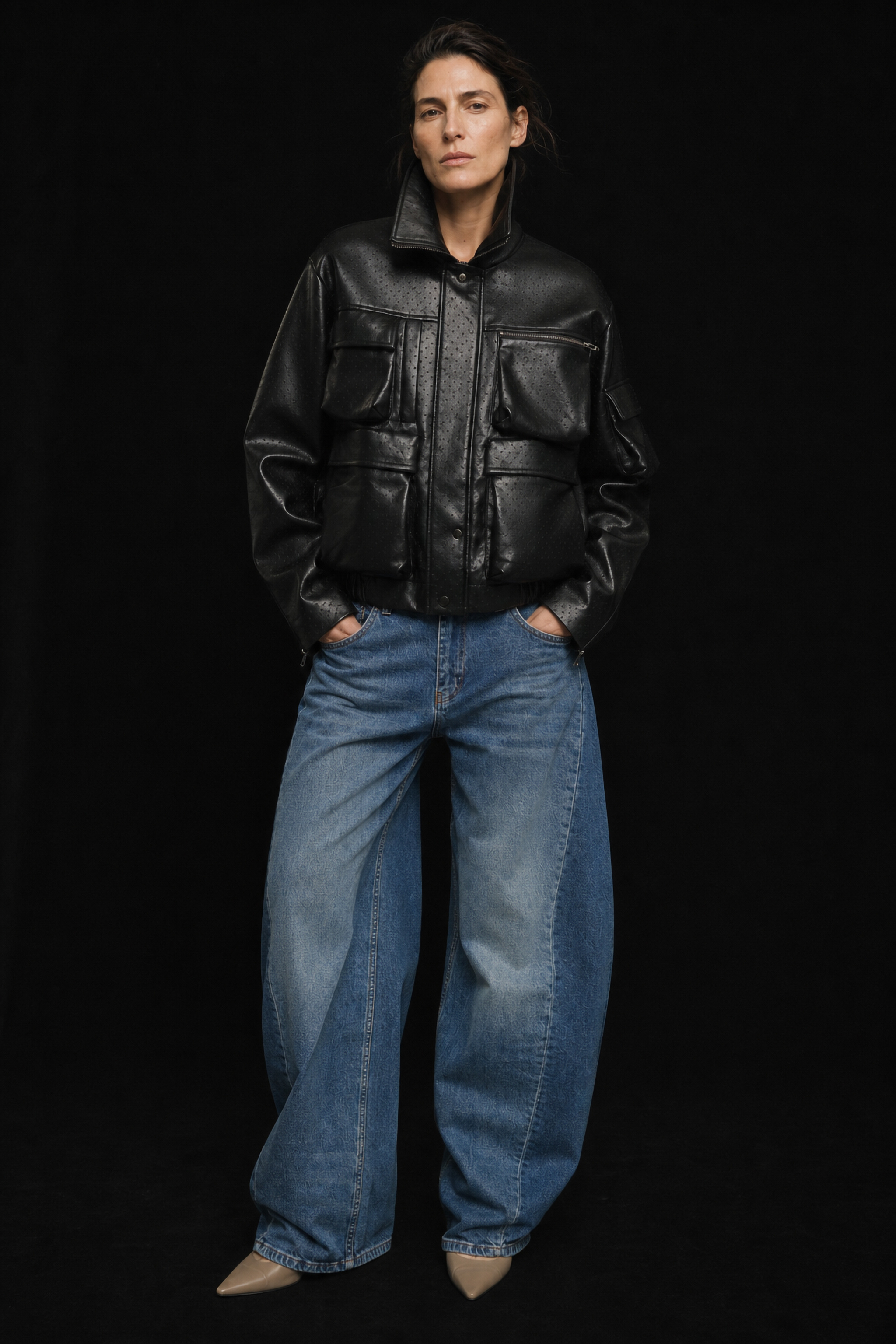 Oversize Faux-Leather Jacket