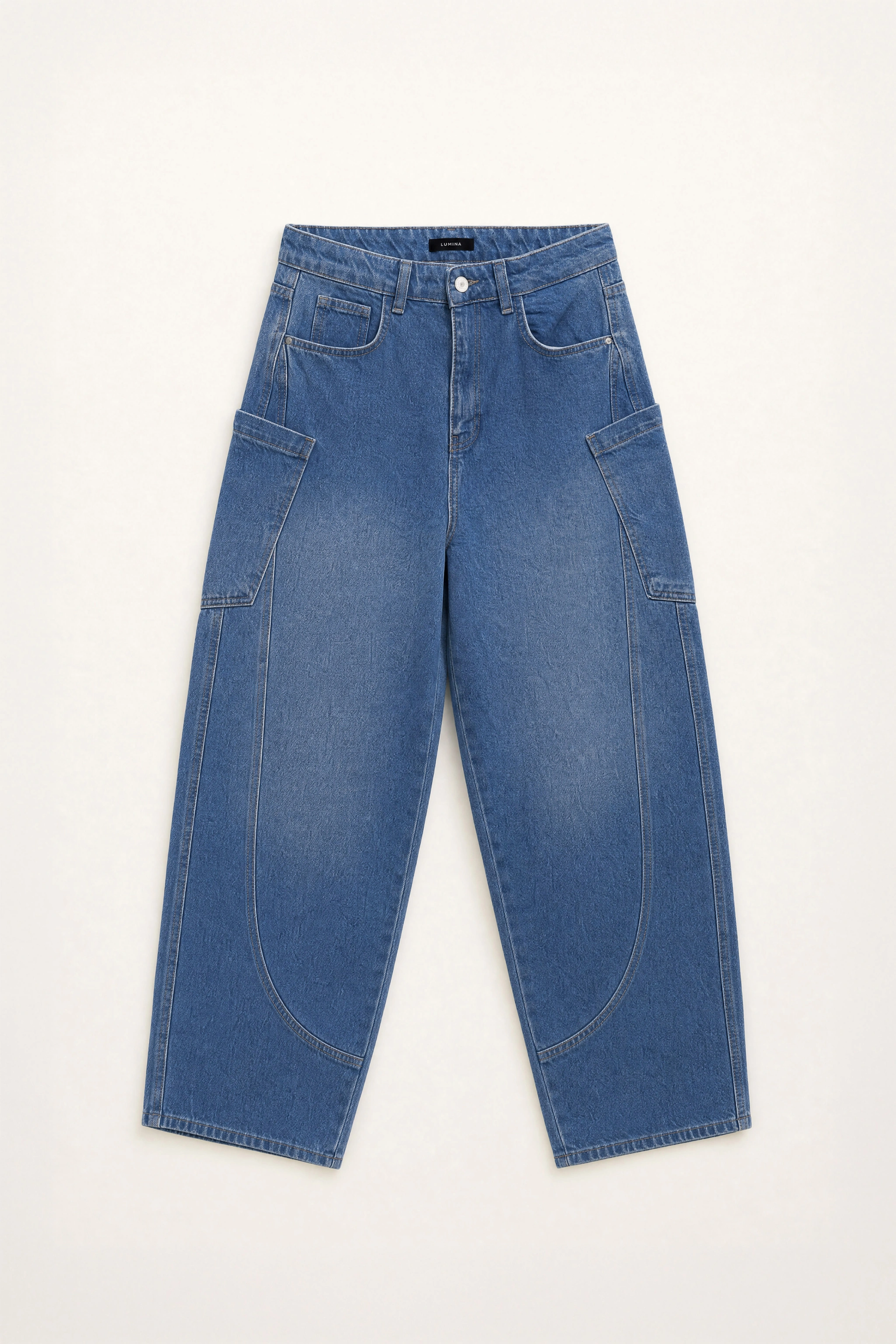 High‑Waist Cargo Trousers