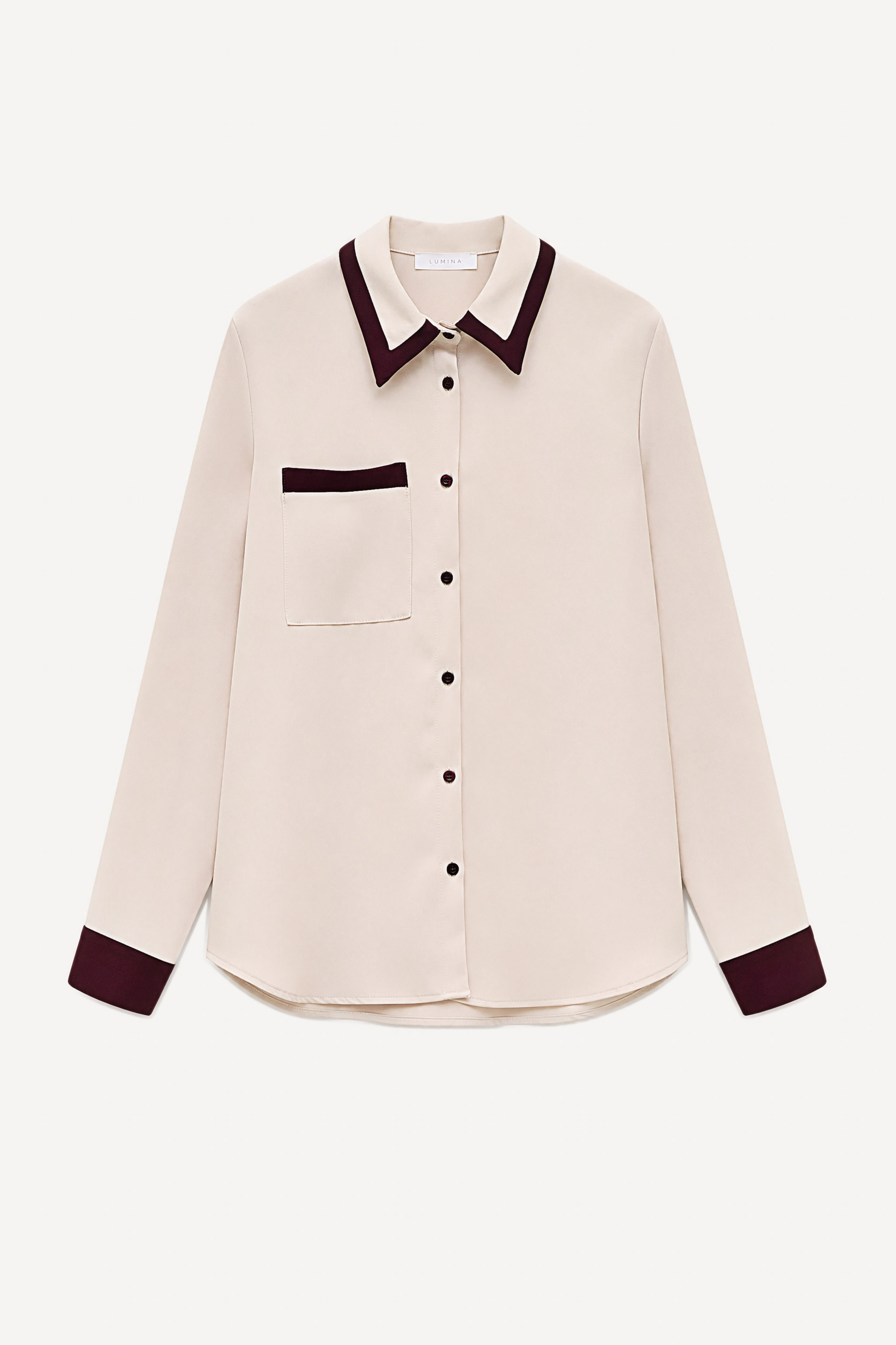 Contrast-Collar Shirt