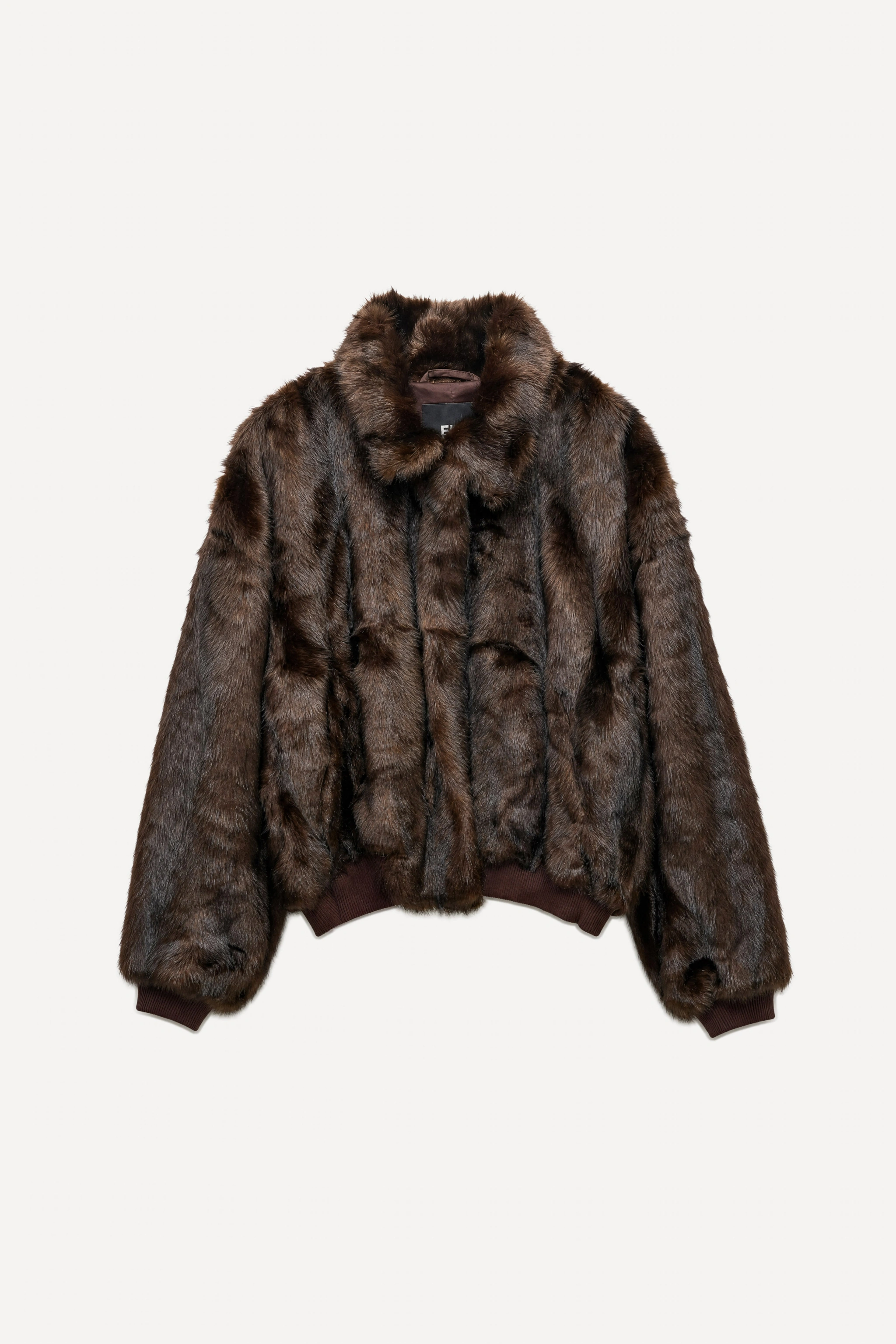 Plush Collar Bomber Jacket