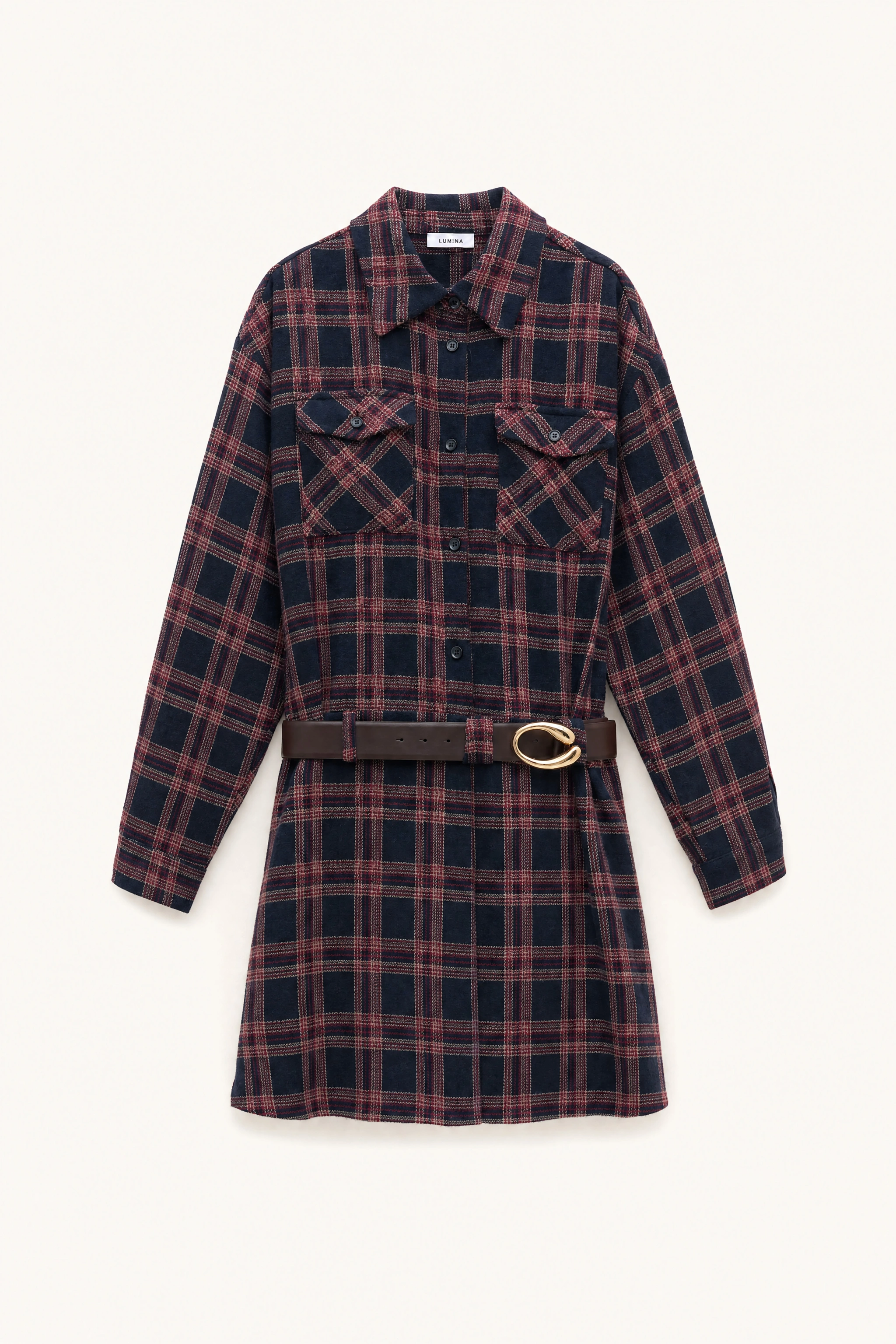 Shirt-Style Midi Jumpsuit with Belt