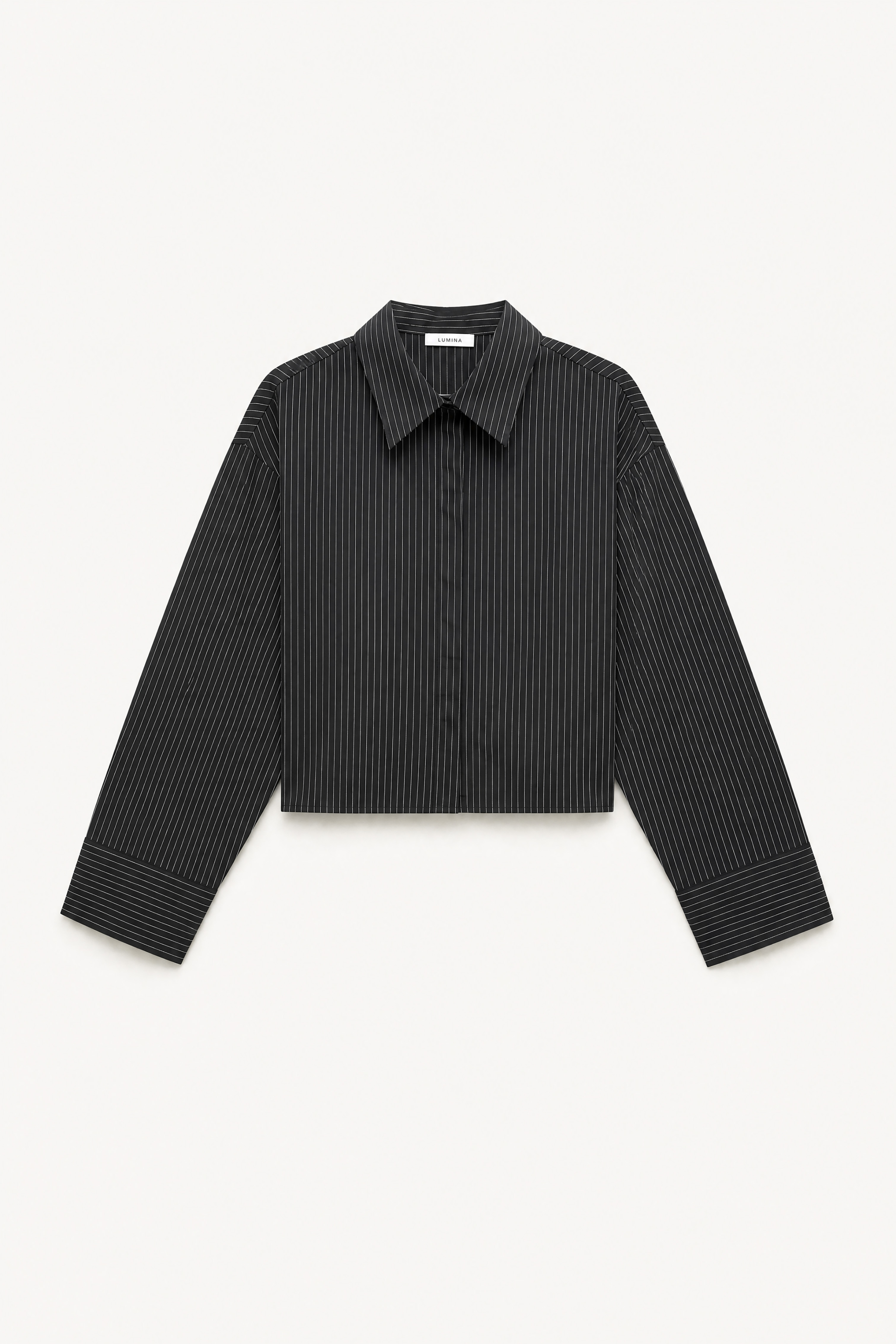 Cropped Shirt with Collar