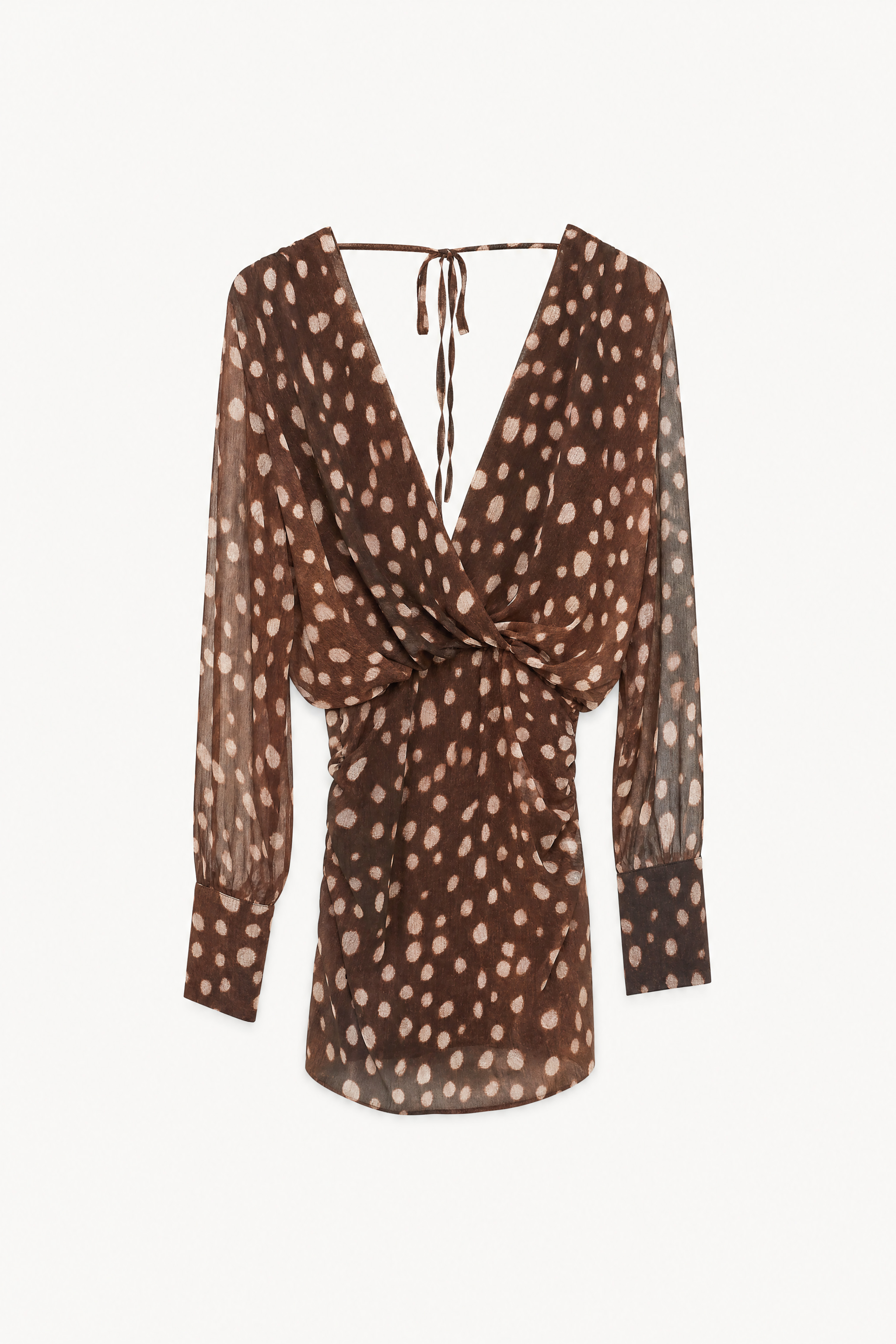 Wrap Mini Dress with Neck Tie