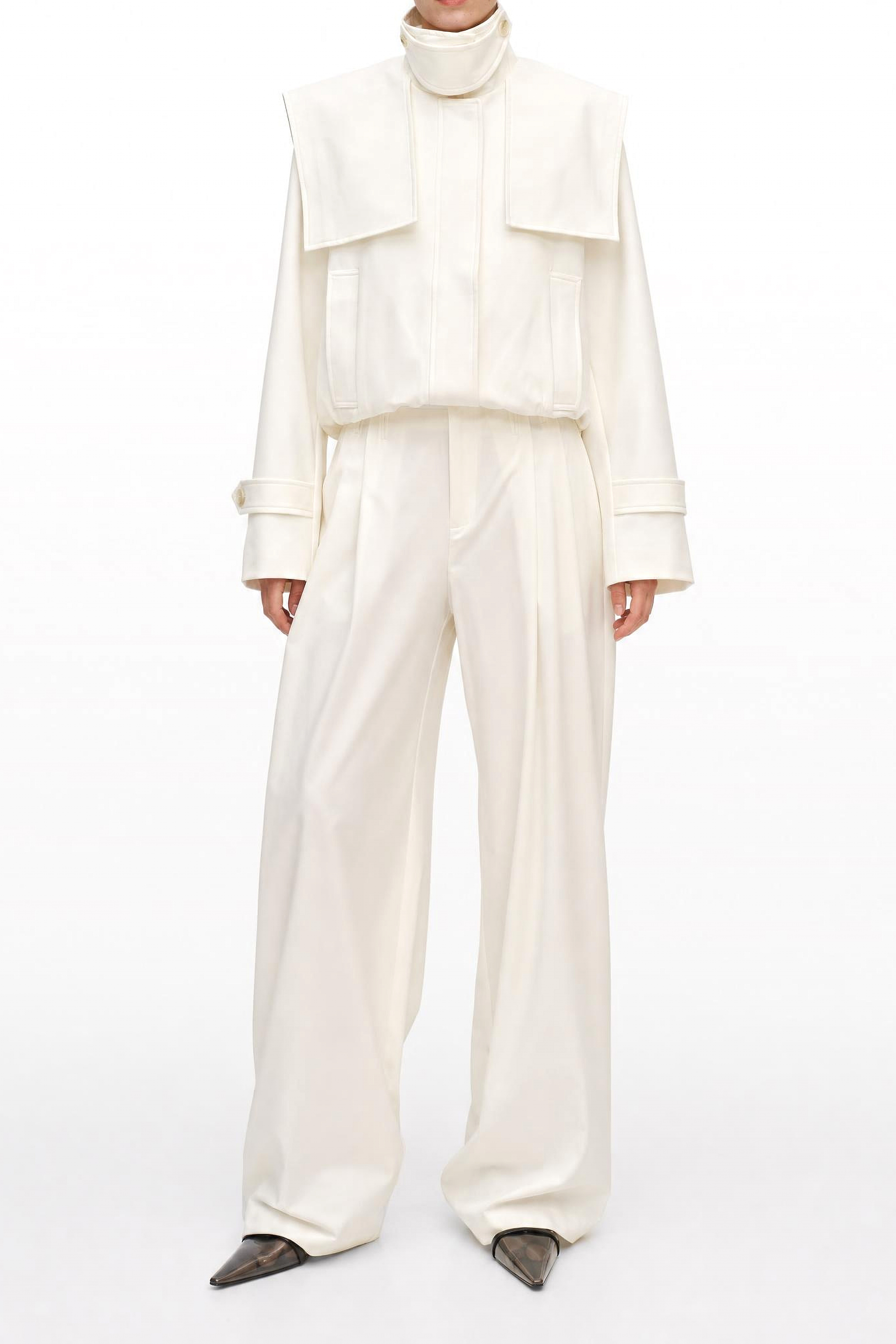 Oversize Cropped Jacket with Collar