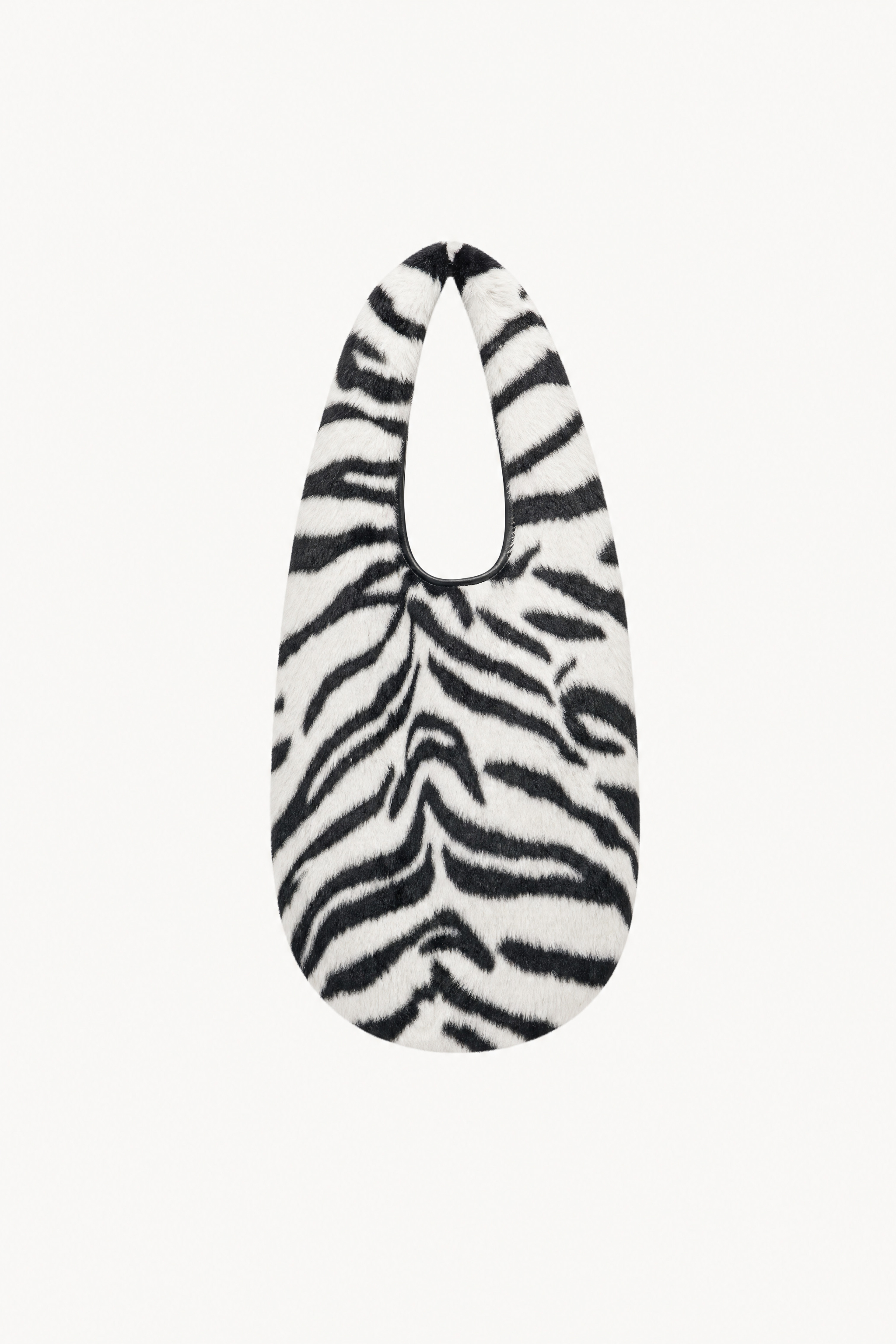 Faux-Fur Zebra Hobo Bag