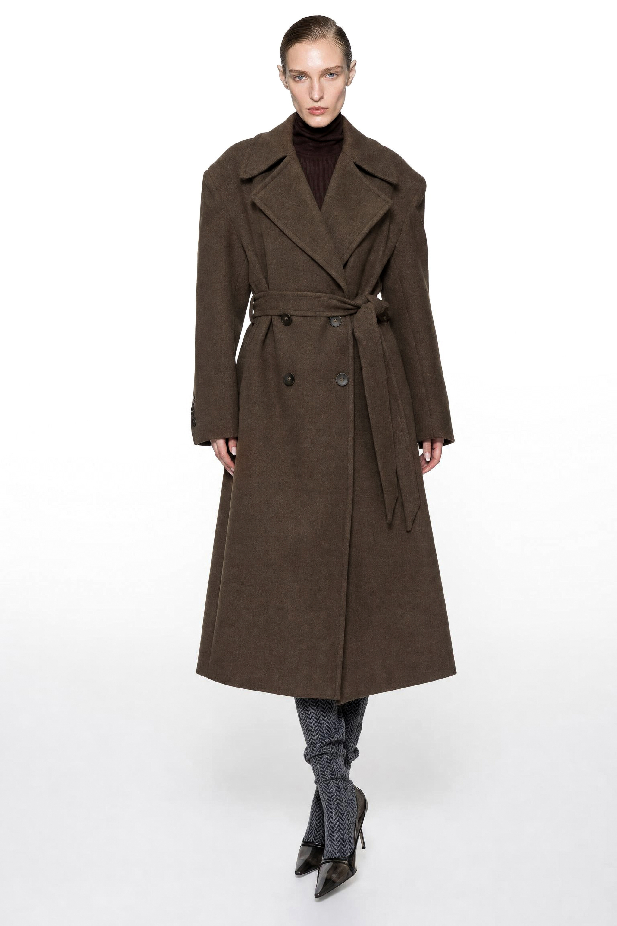 Tailored Midi Coat with Belt