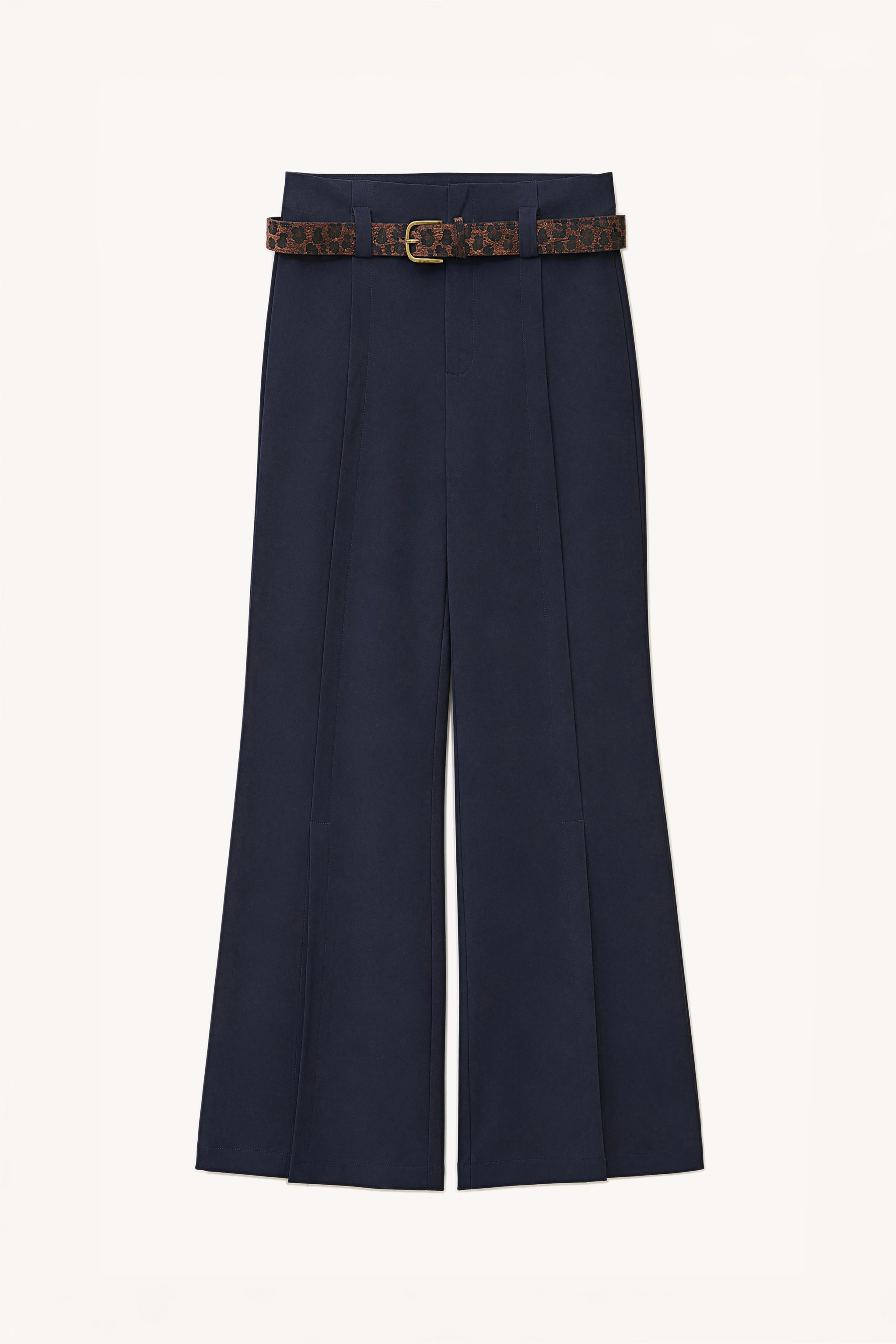 Flared Trousers with Front Slits