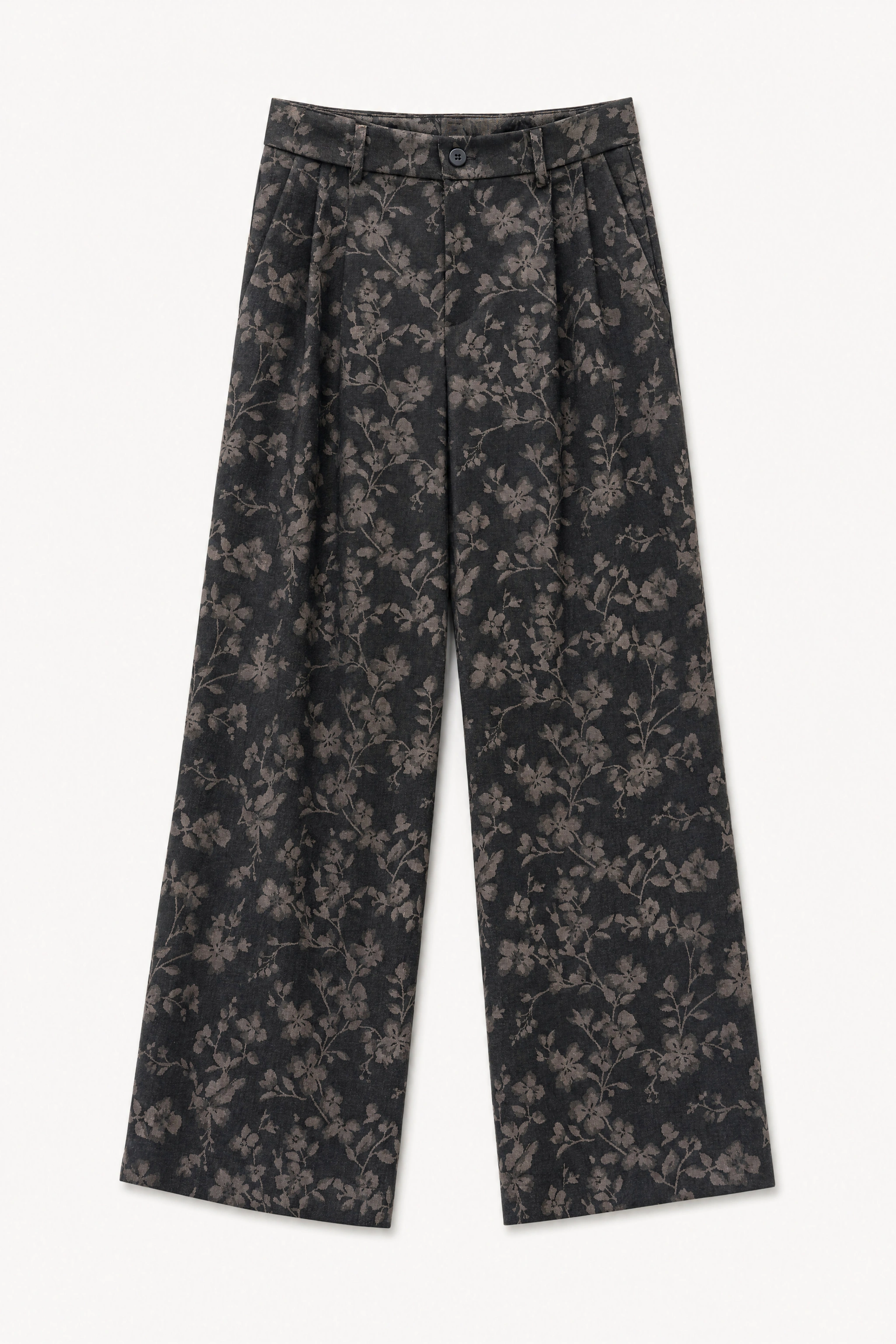Pleated Wide-Leg Trousers