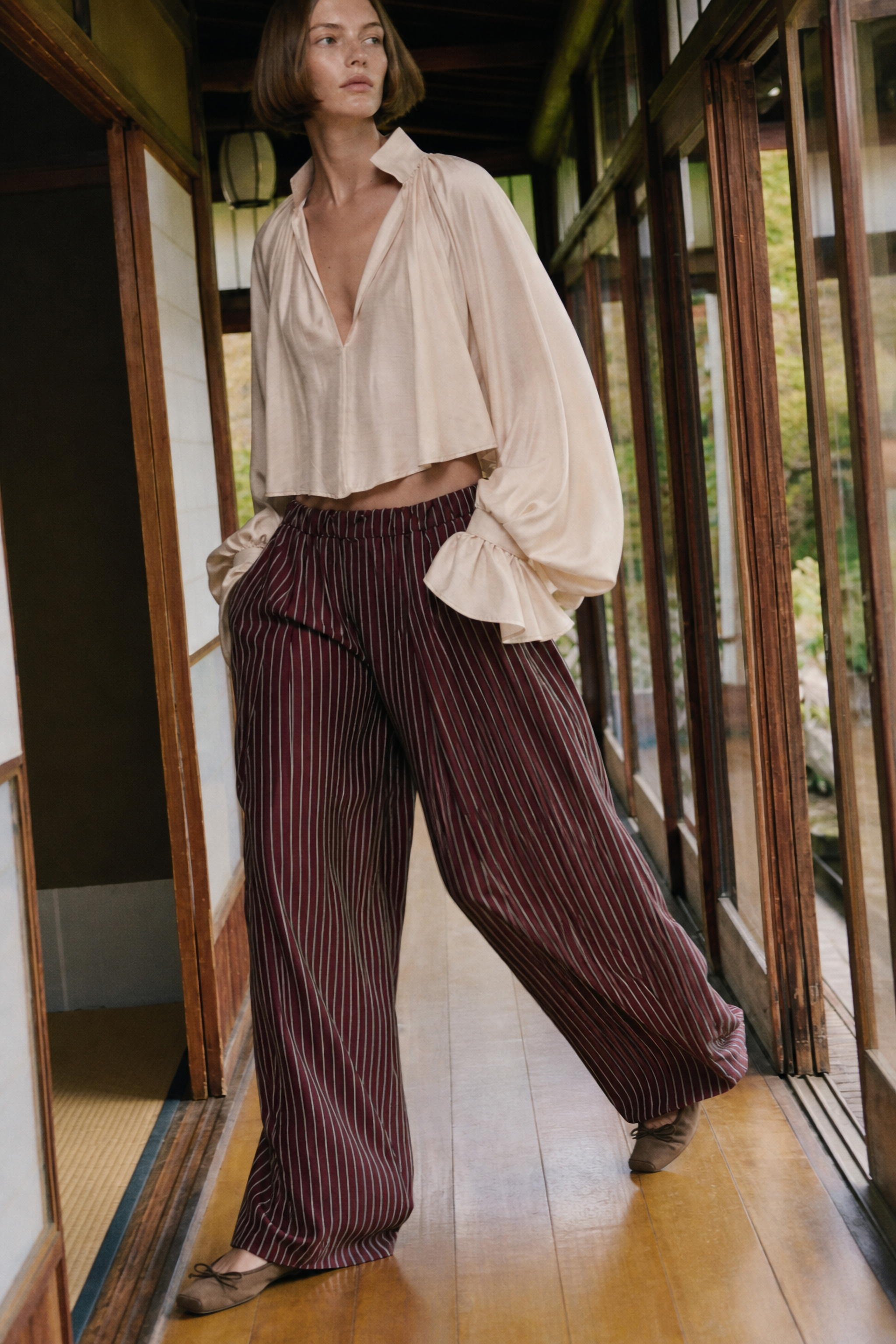 Wide‑Leg Trousers with Drawstring