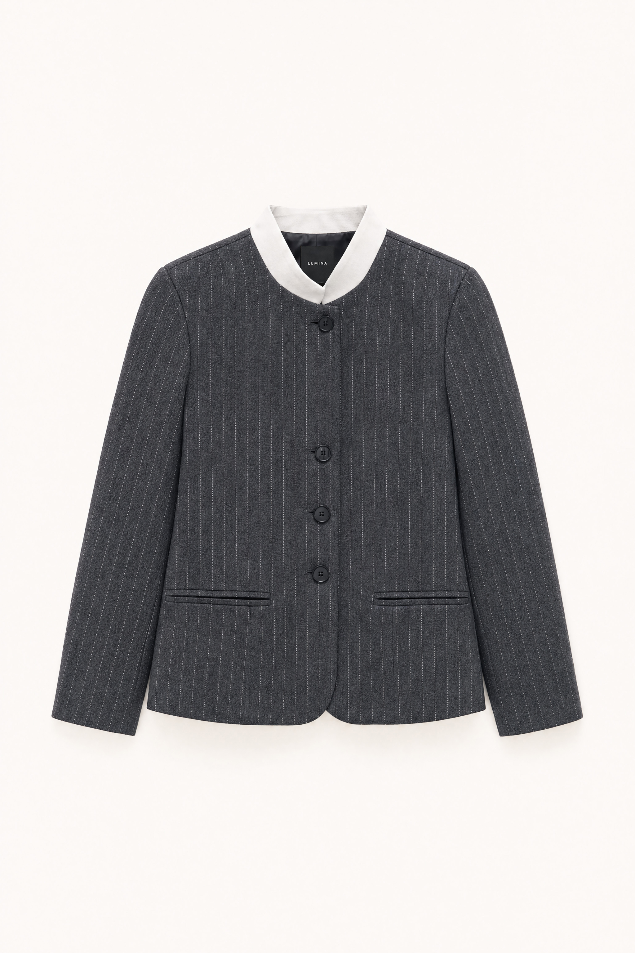 Tailored Jacket with Stand Collar