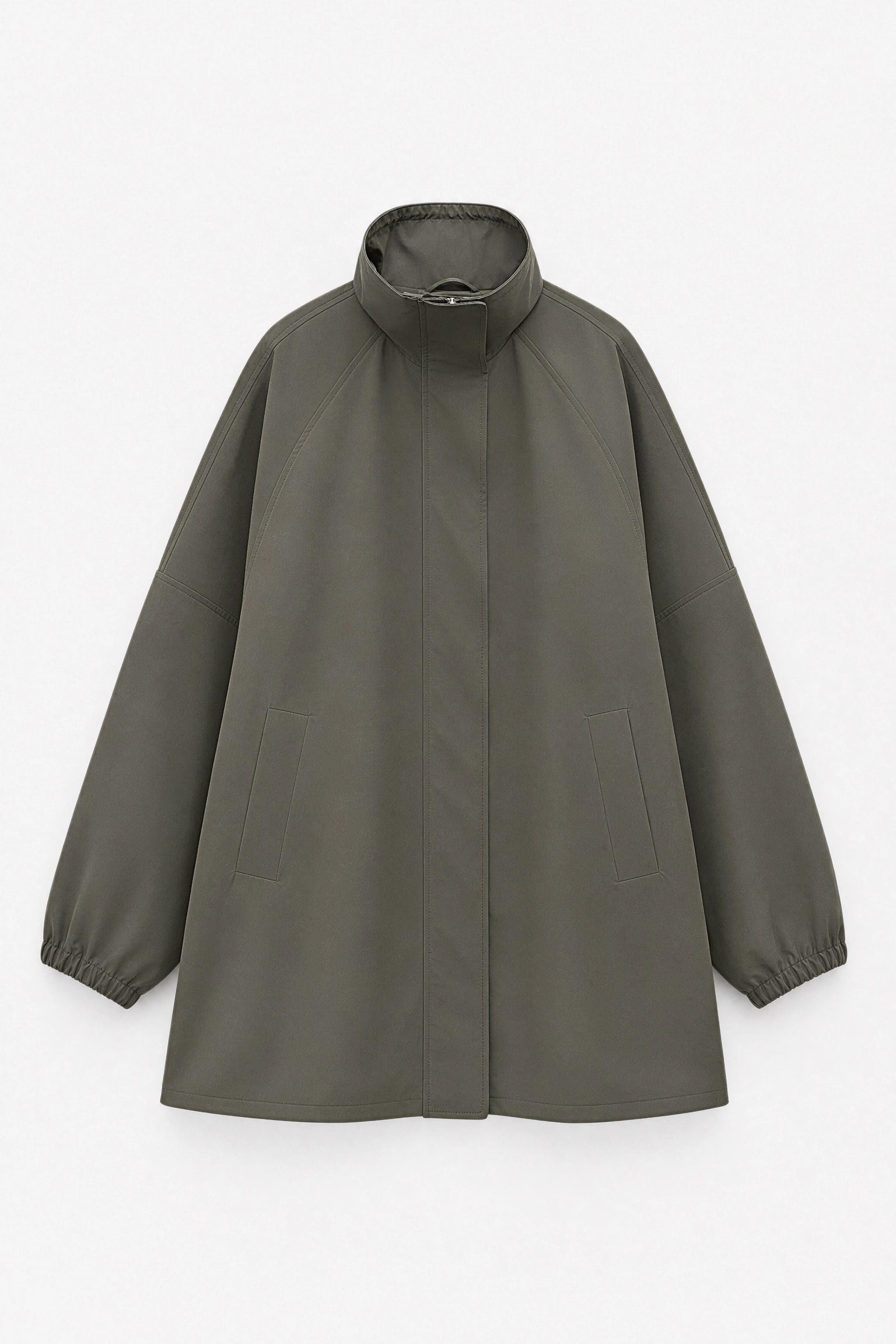 Oversized Coat with Stand Collar
