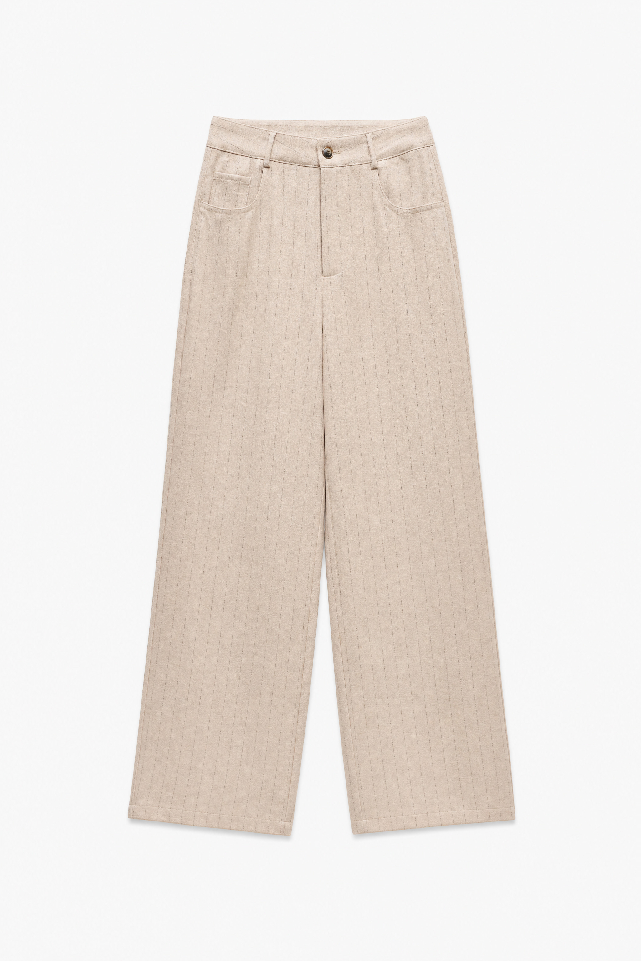 High‑Waist Straight Trousers