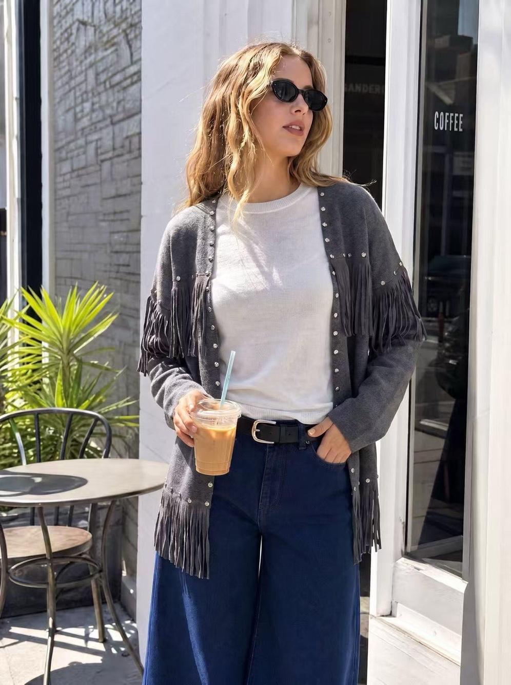 Fringe Knit Cardigan