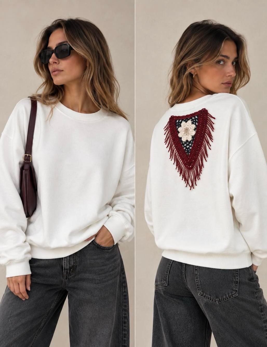 Oversize Fringe Sweatshirt