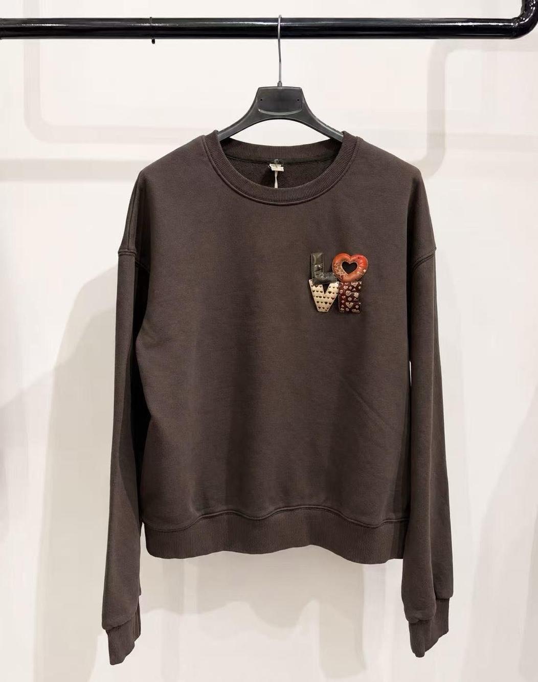 Cropped Sweatshirt with Embroidery