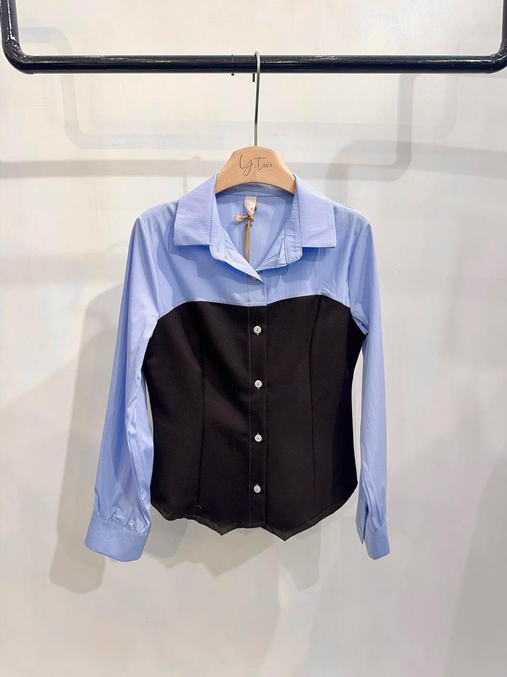 Tailored Color‑Block Shirt