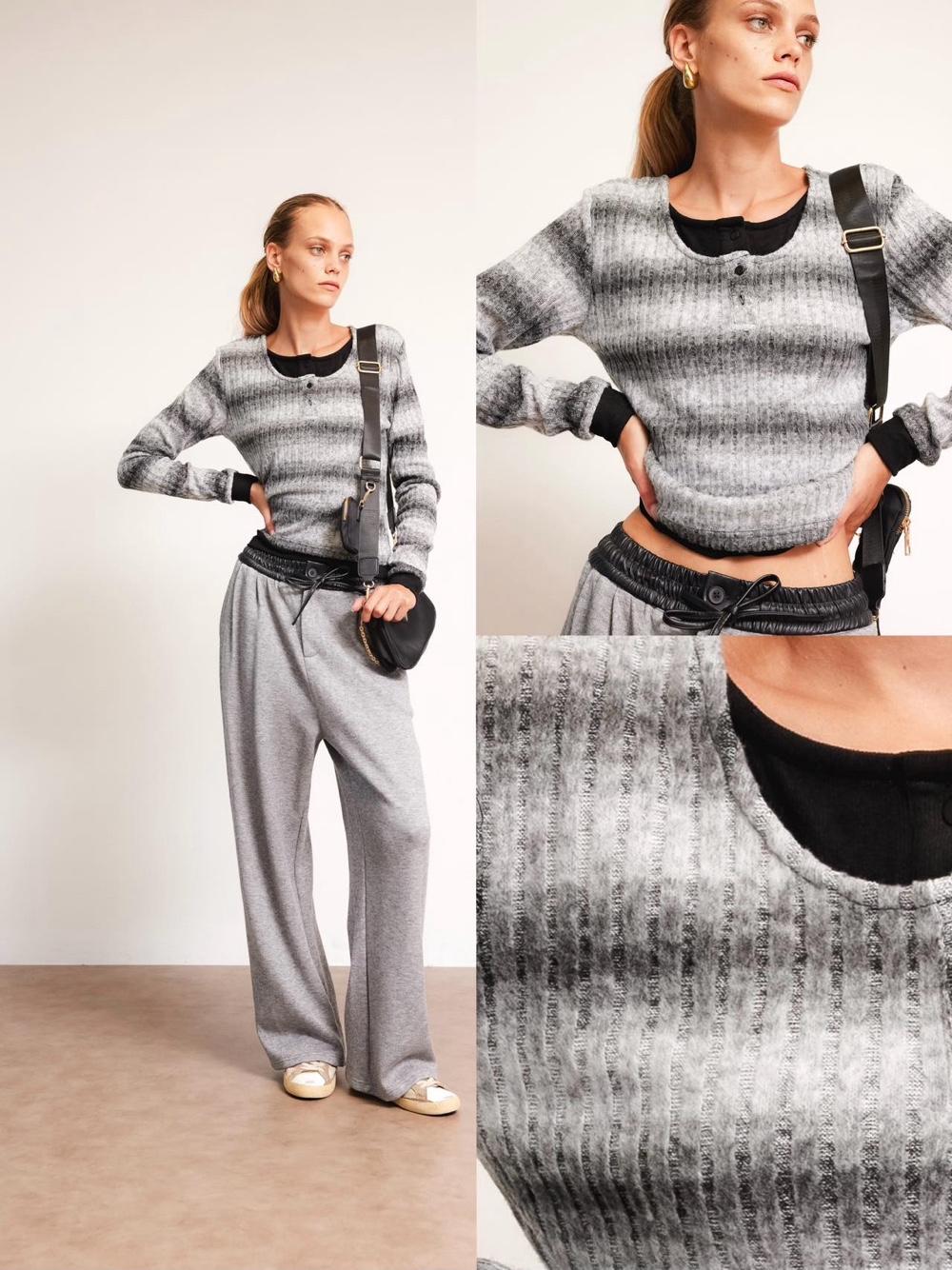 Ribbed Button-Down Sweater