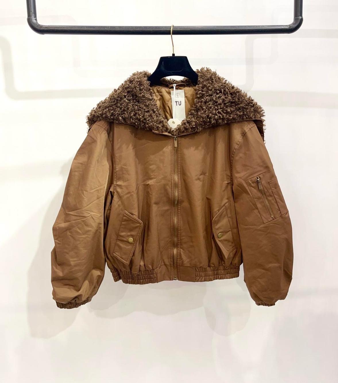 Oversized Bomber Shearling Jacket