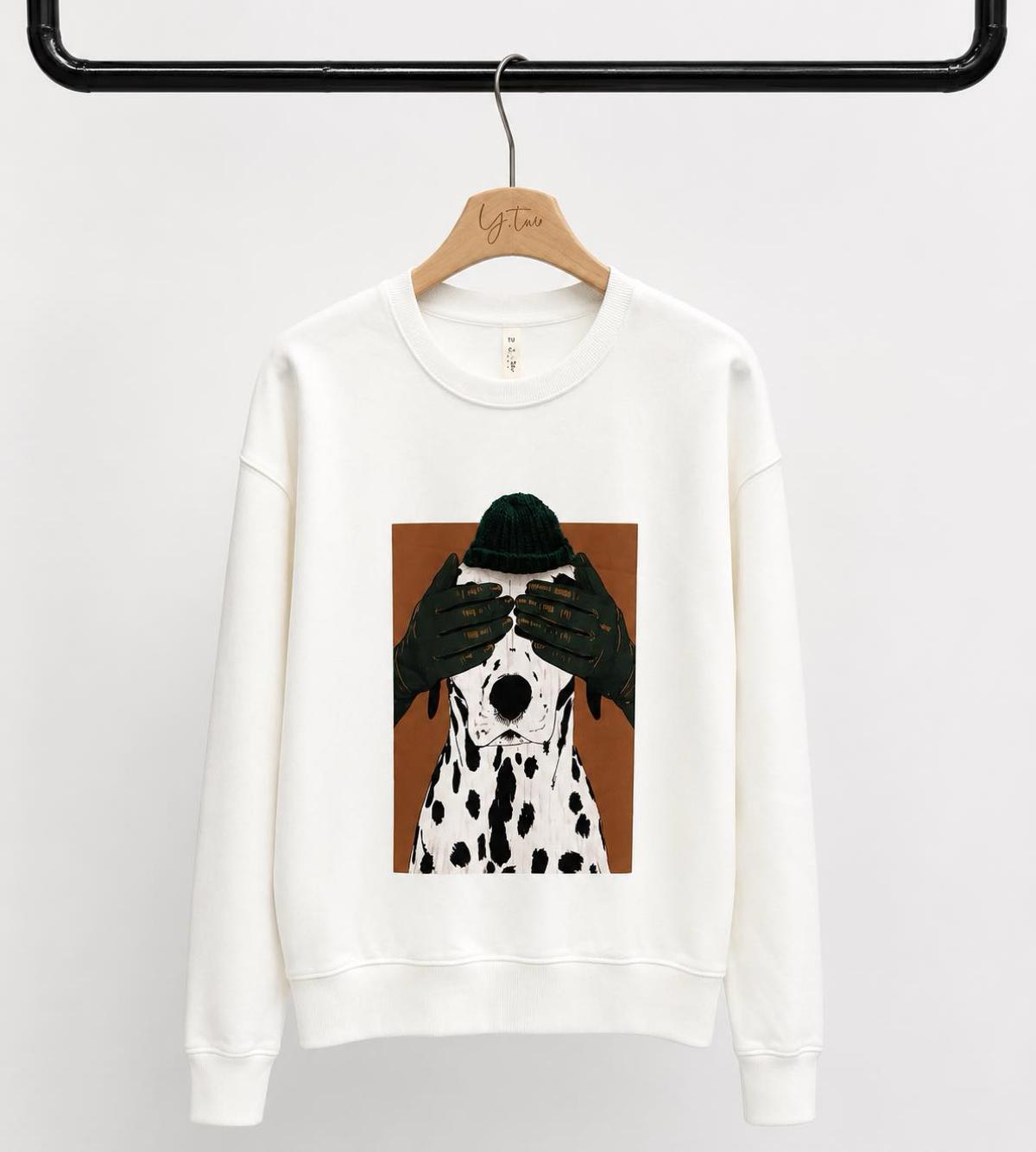 Loose Crewneck Sweatshirt with Print