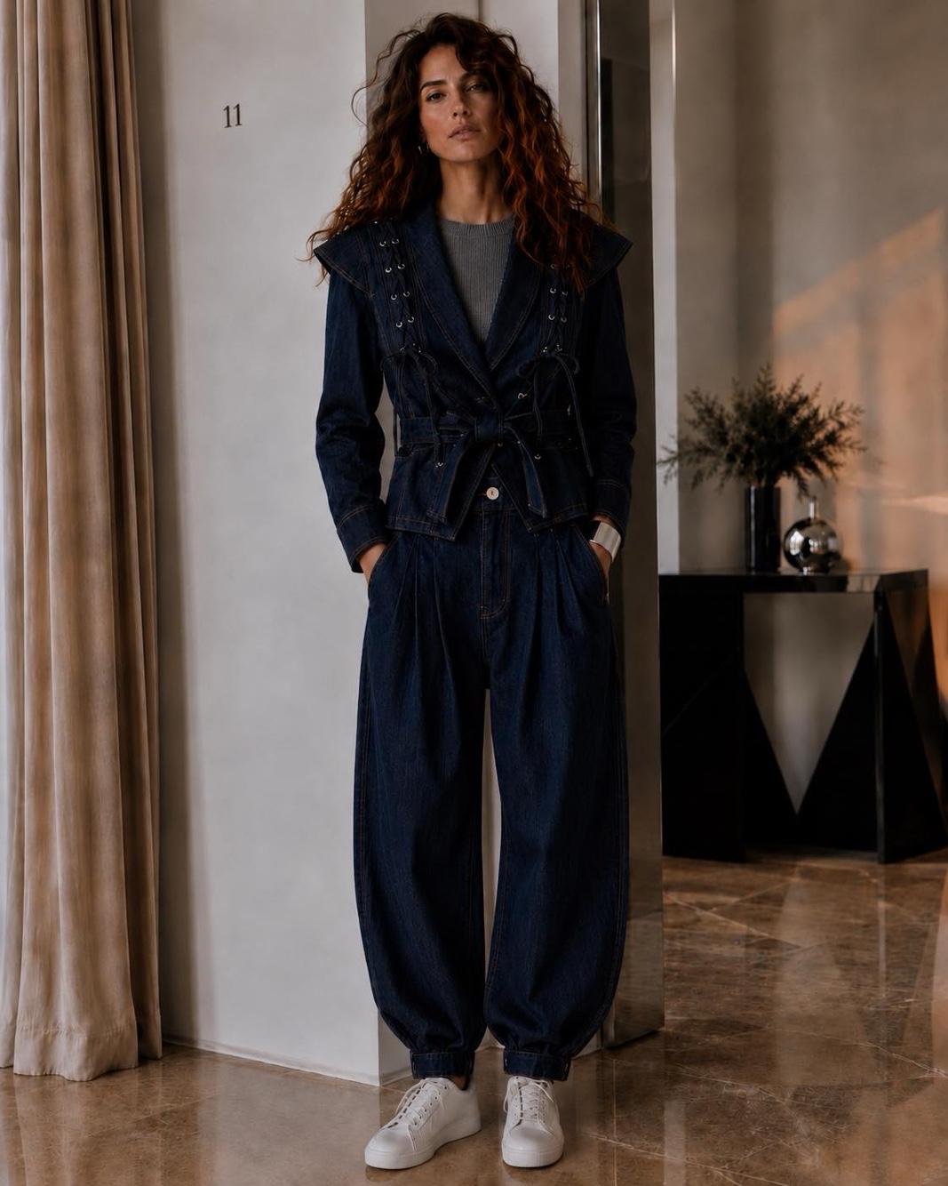 Balloon Pleat Jeans