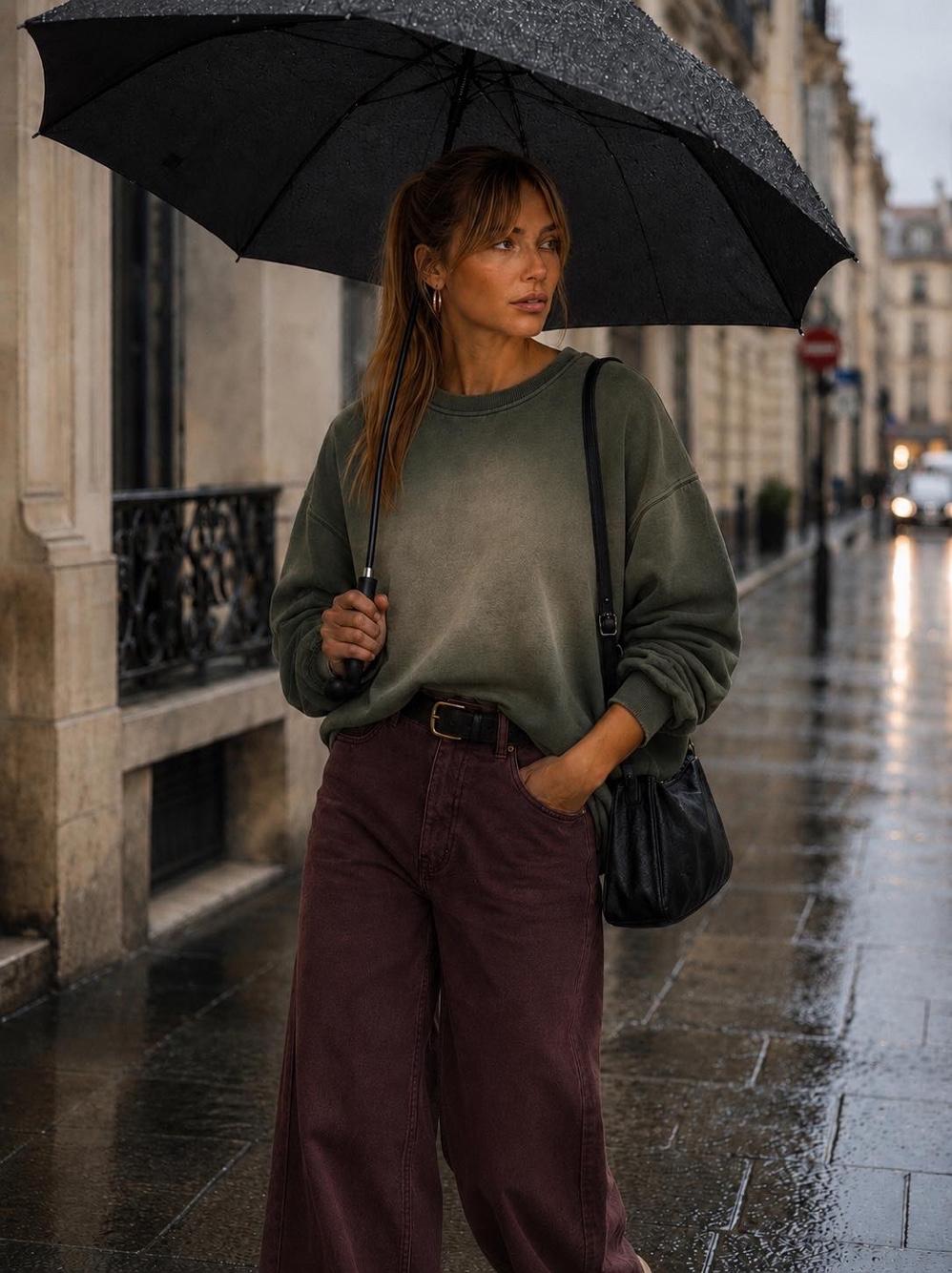 Oversize Sweatshirt with Crew Neck