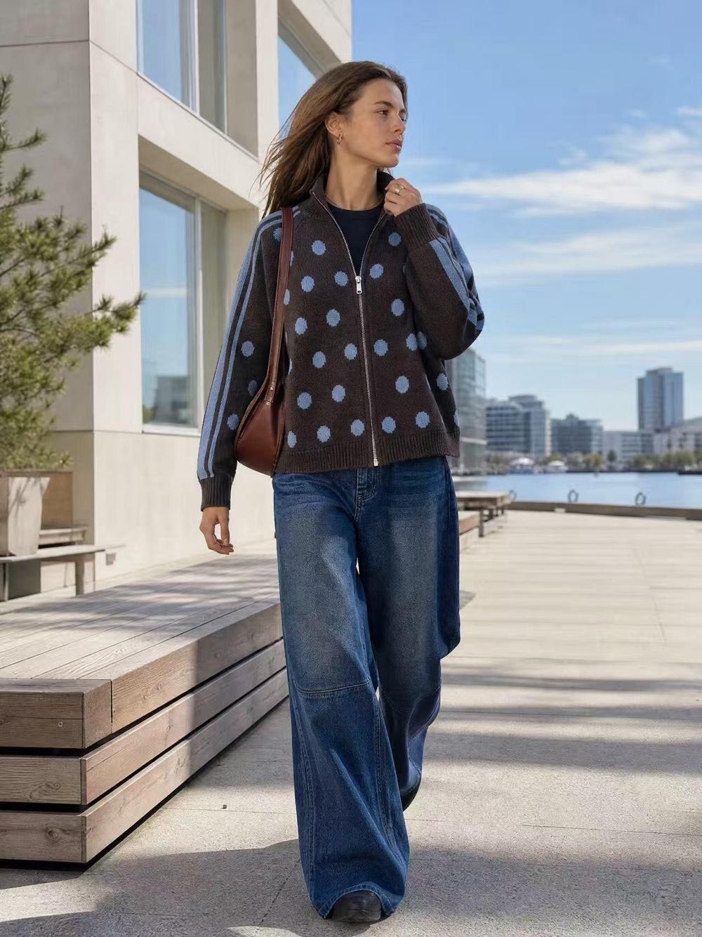 Half-Turtleneck Zip Cardigan
