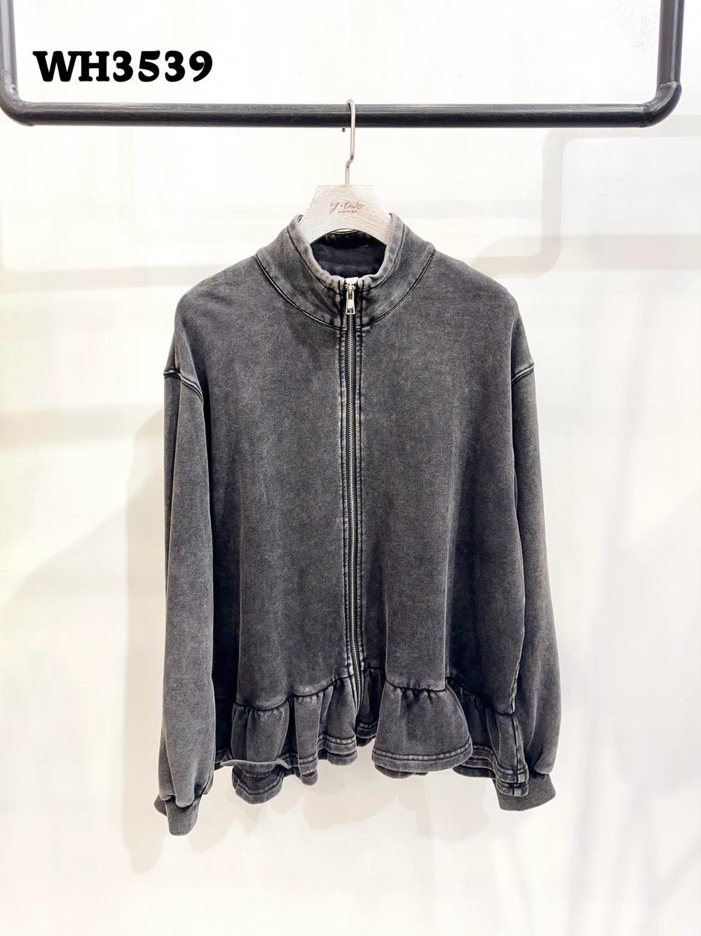 Zip‑Through Sweater with Stand Collar