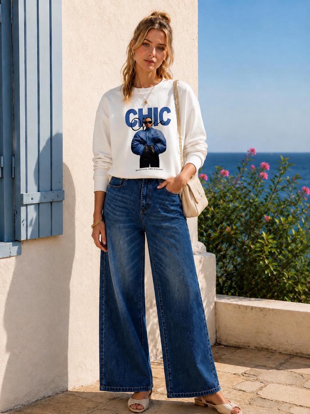 Oversized Printed Sweatshirt