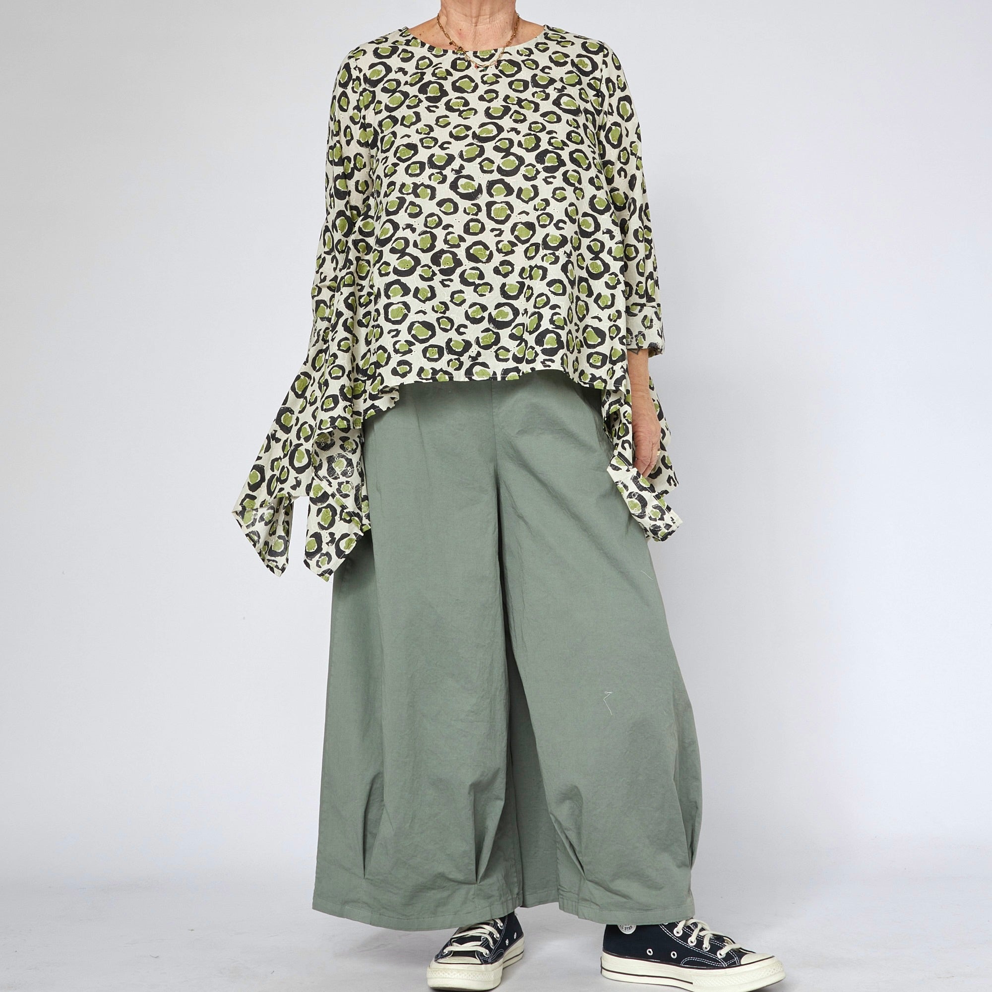 Wide-Leg Pull-On Trousers