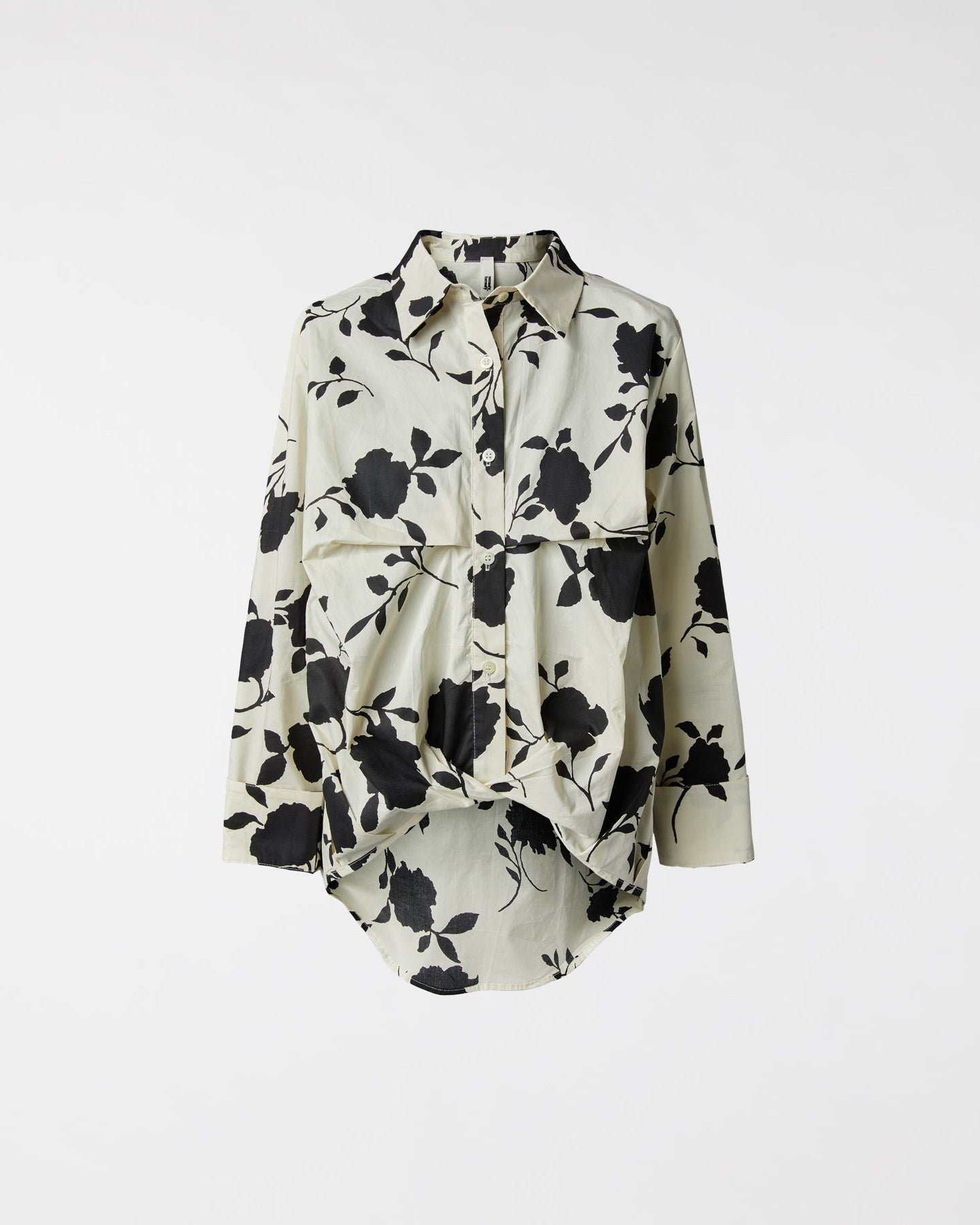 Oversized Shirt with Bold Floral Print