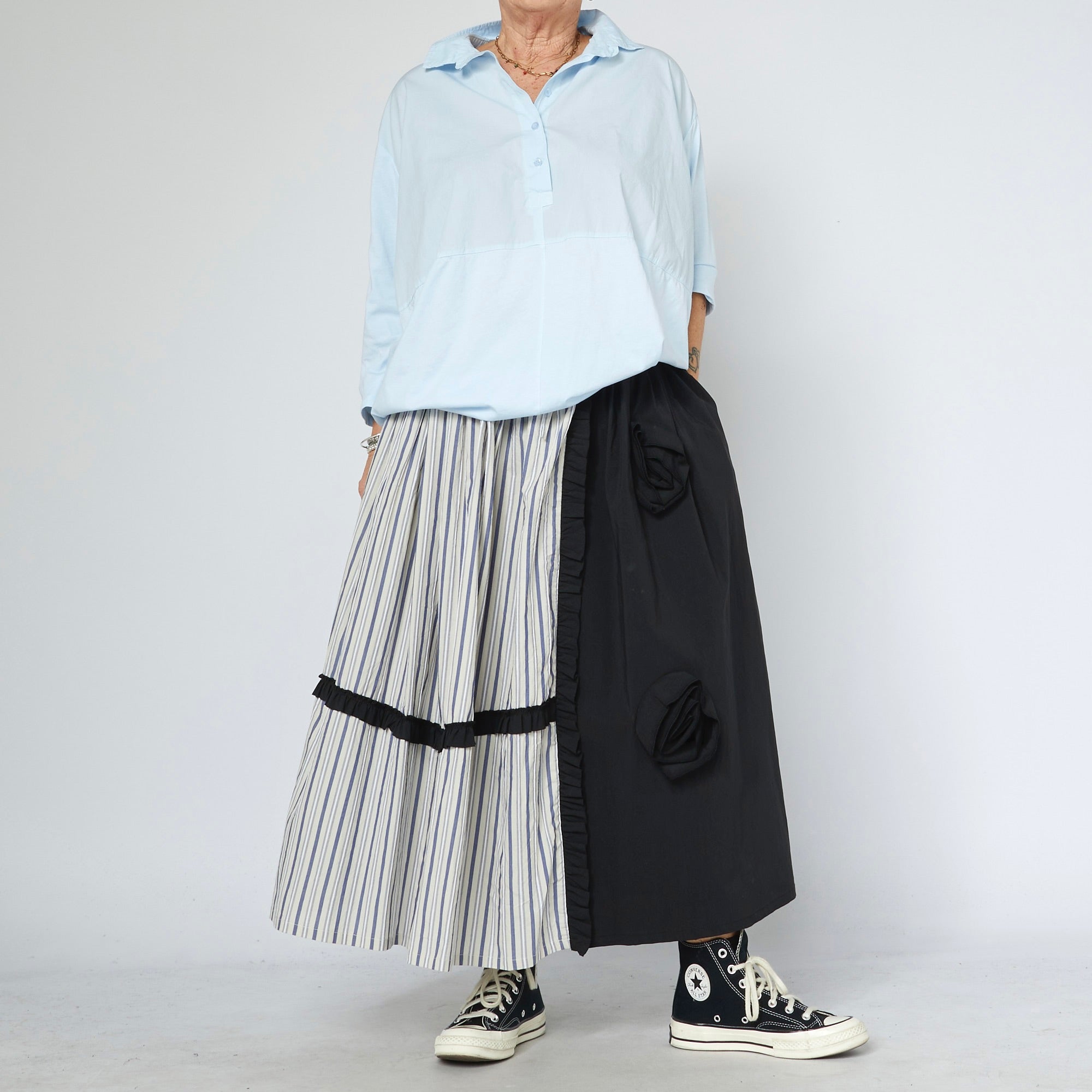 Midi Skirt with Flounces